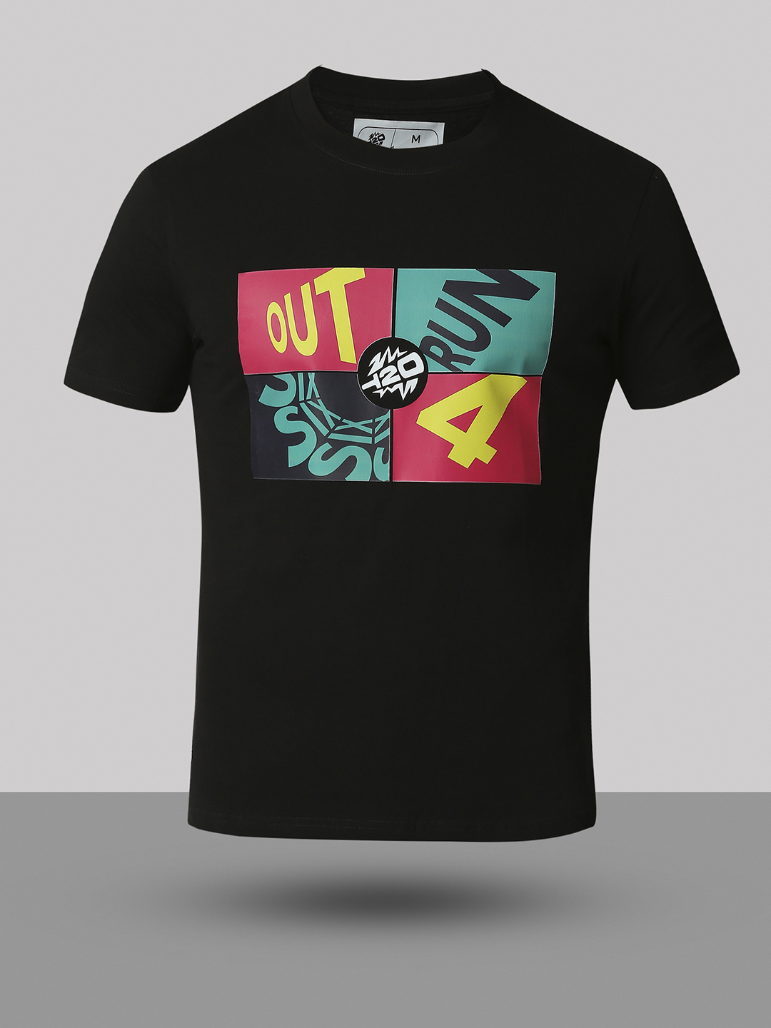 ICC T20 ICC Men's T20 WC-24 Black Graphic Printed Half Sleeves Cotton Round Neck T-Shirt (7)