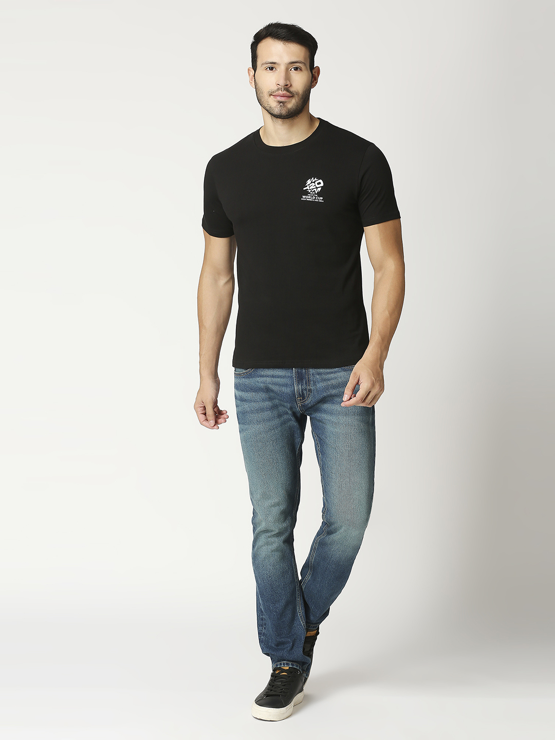 ICC T20 ICC Men's T20 WC-24 Black Typography Printed Half Sleeves Cotton Round Neck T-Shirt (5)