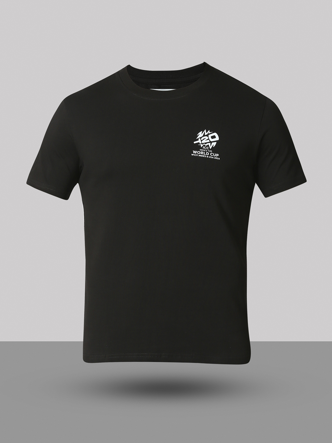 ICC T20 ICC Men's T20 WC-24 Black Typography Printed Half Sleeves Cotton Round Neck T-Shirt (7)