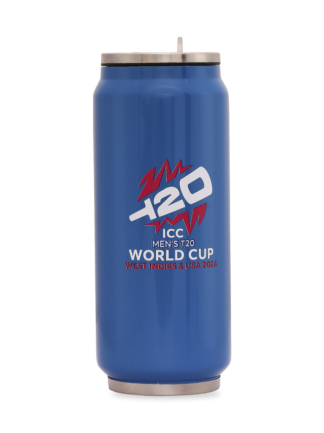 ICC T20 ICC Men's T20 WC-24 Blue Logo Printed Double Walled Stainless Steel Vacuum Insulated Flask Travel Sipper - 480 M (1)