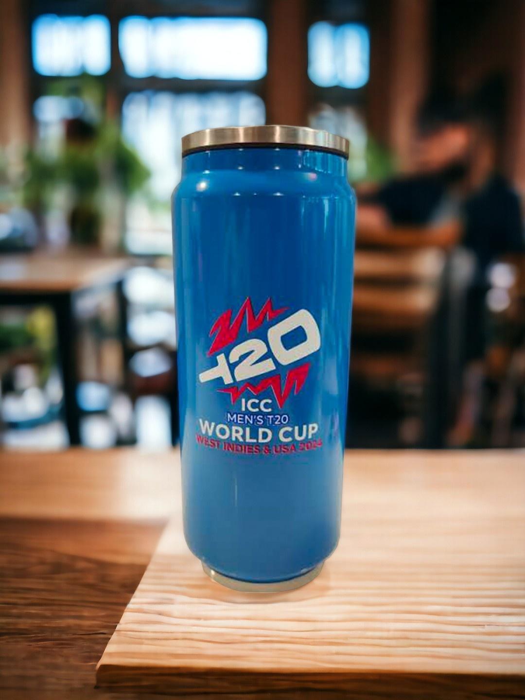 ICC T20 ICC Men's T20 WC-24 Blue Logo Printed Double Walled Stainless Steel Vacuum Insulated Flask Travel Sipper - 480 M (6)