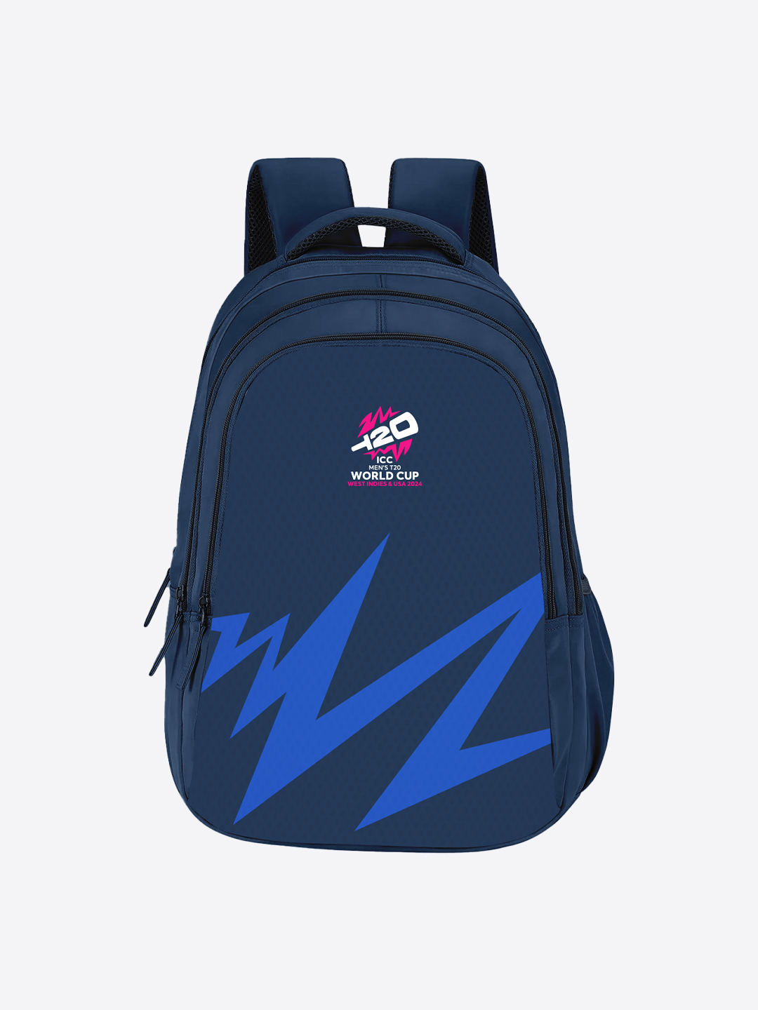 ICC T20 ICC Men's T20 WC-24 Blue Printed Polyester Backpack - 35 Ltrs (14.5 inch x 19 inches) (1)