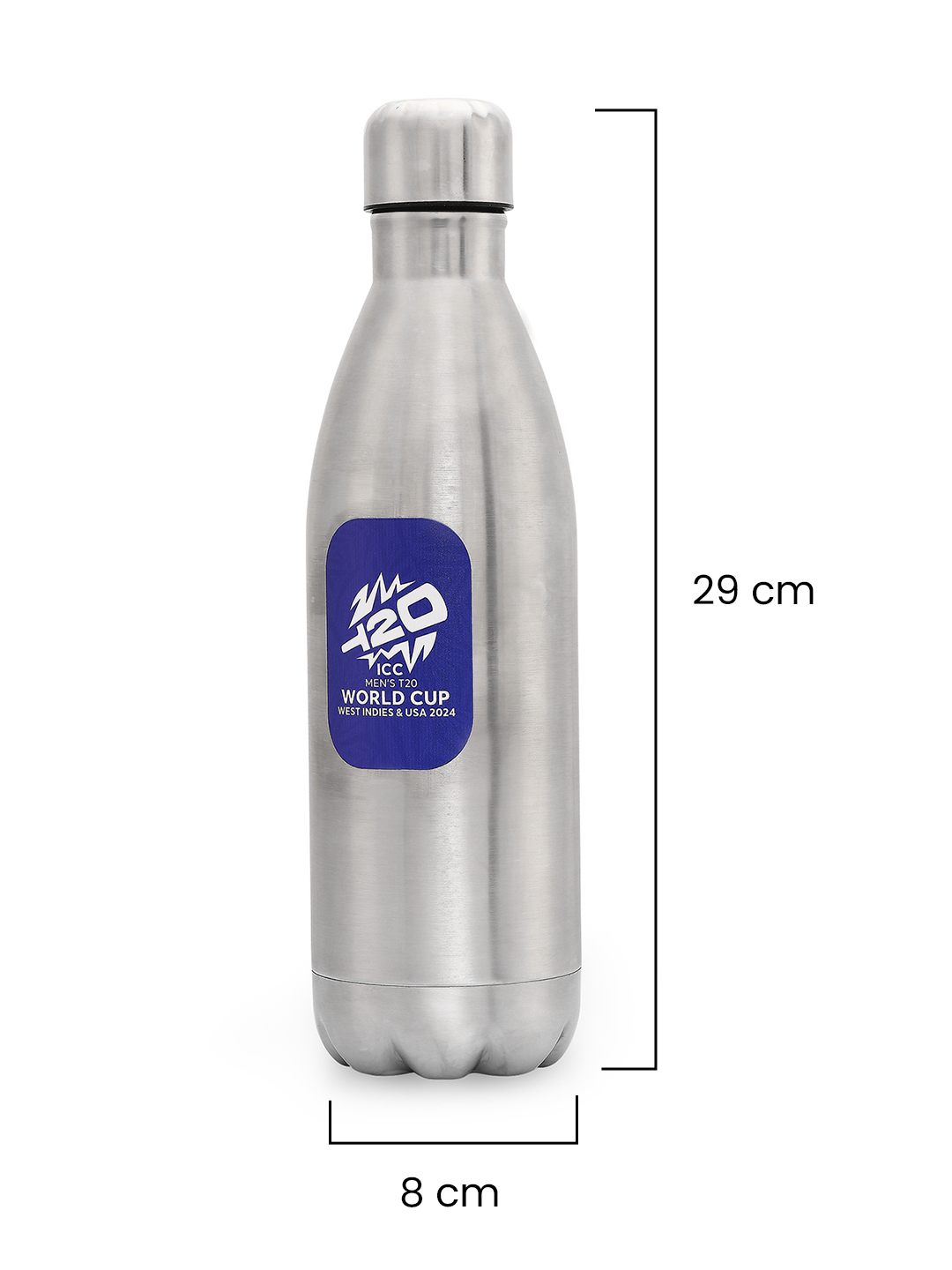 ICC T20 ICC Men's T20 WC-24 Blue Printed Refrigerator Safe Single Walled Stainless Steel Water Bottle - 1 Ltr (5)