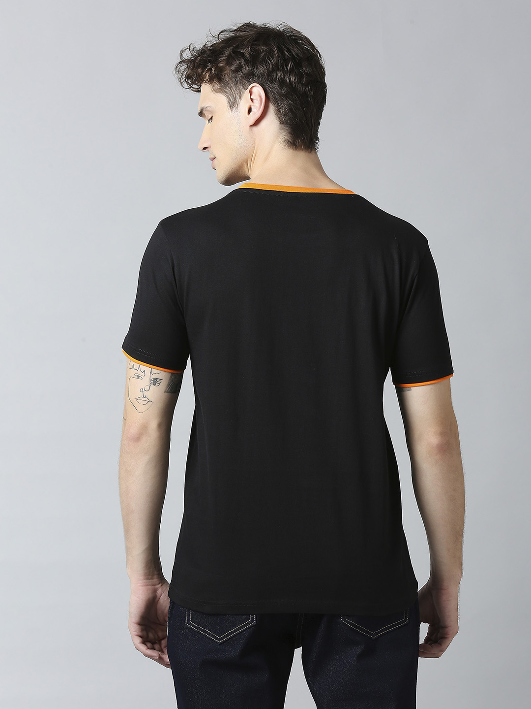 ICC T20 ICC Men's T20 WC-24 Charcoal Logo Printed Half Sleeves Round Neck ICC Core Cotton T-Shirt (4)