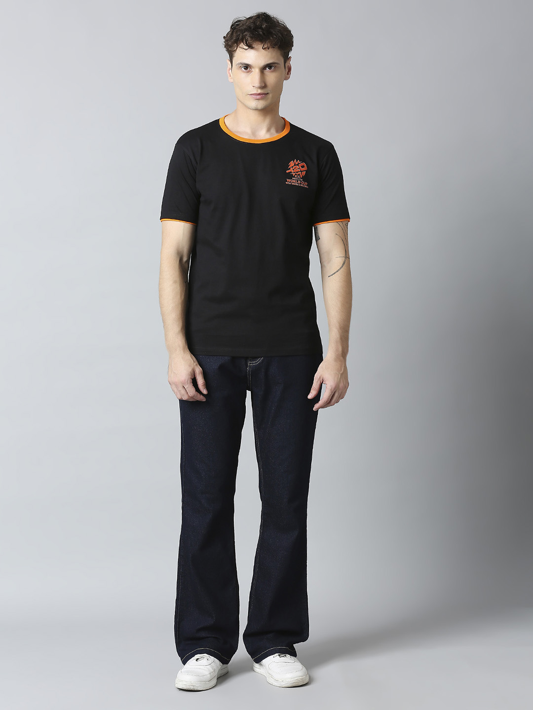 ICC T20 ICC Men's T20 WC-24 Charcoal Logo Printed Half Sleeves Round Neck ICC Core Cotton T-Shirt (5)