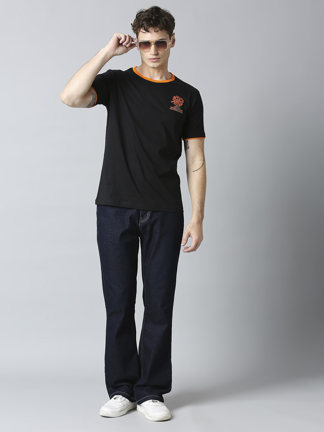 ICC T20 ICC Men's T20 WC-24 Charcoal Logo Printed Half Sleeves Round Neck ICC Core Cotton T-Shirt (6)