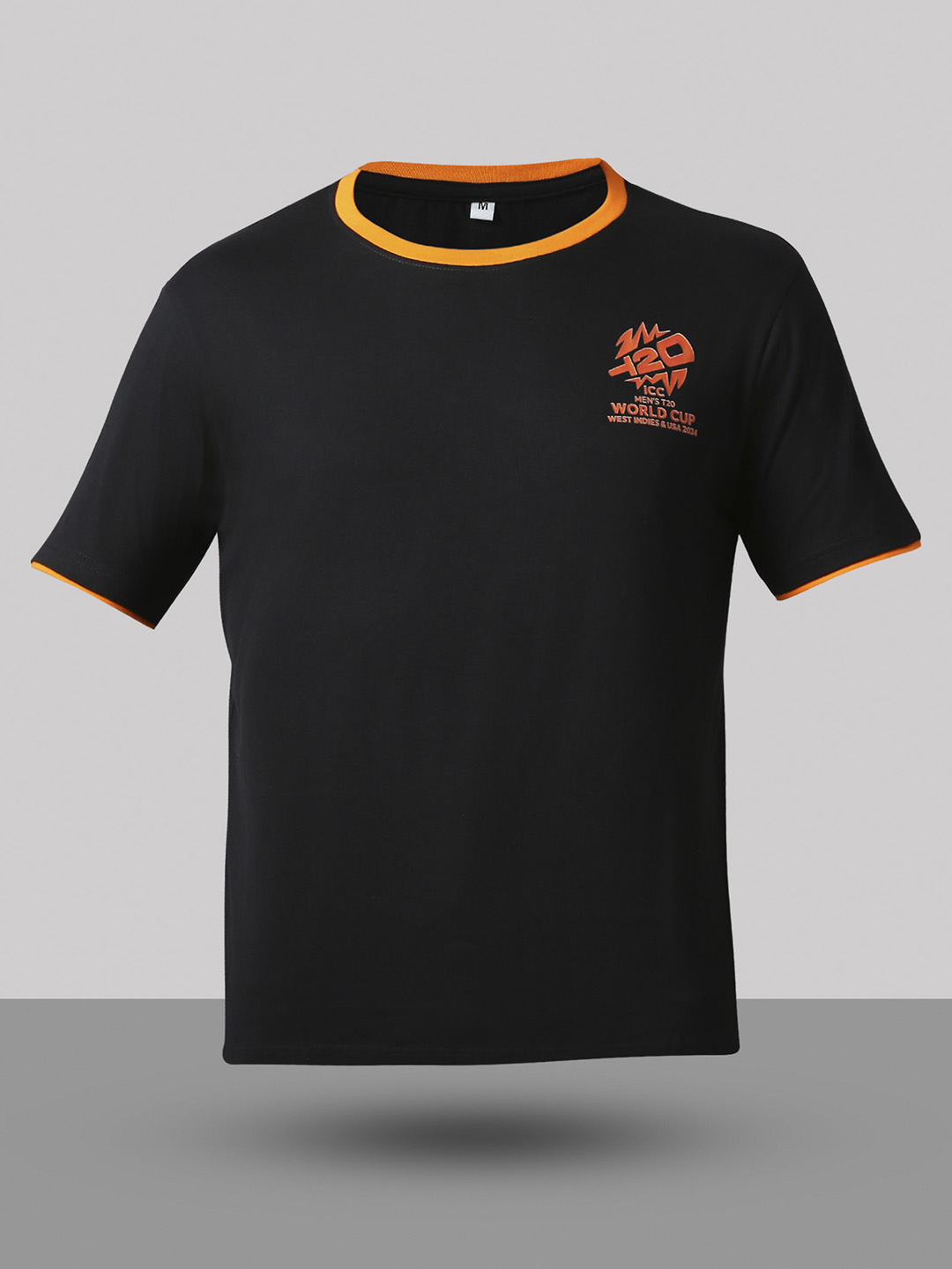 ICC T20 ICC Men's T20 WC-24 Charcoal Logo Printed Half Sleeves Round Neck ICC Core Cotton T-Shirt (8)