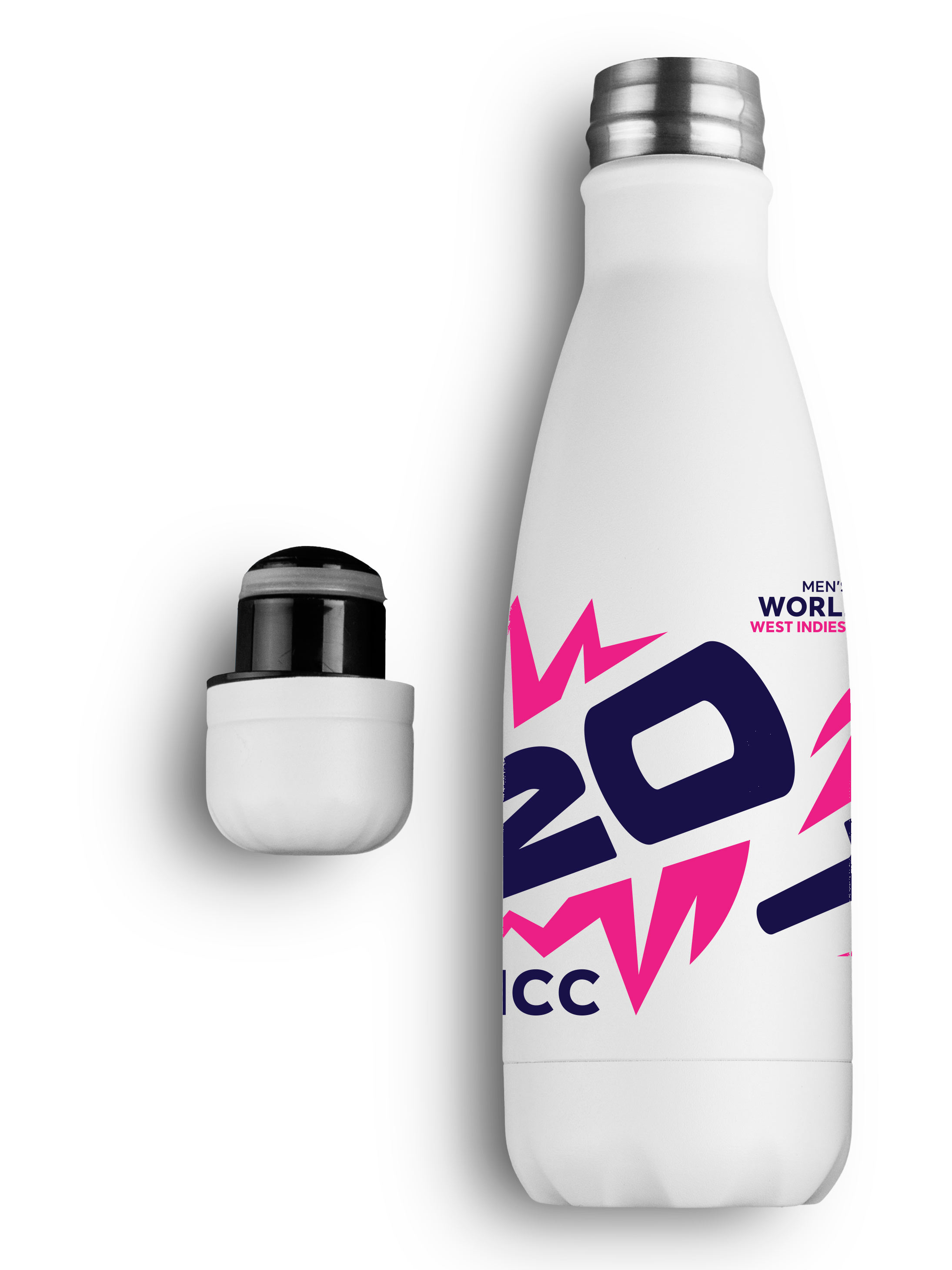ICC T20 ICC Men's T20 WC-24 Double Walled Stainless Steel Vacuum Insulated Flask Water Bottle - 500 ML