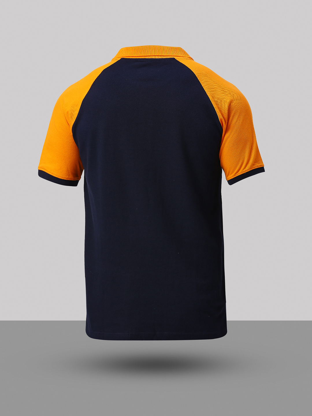 ICC T20 ICC Men's T20 WC-24 Navy Blue and Orange Half Sleeves Polo Collar Raglan Cotton T-Shirt (8)