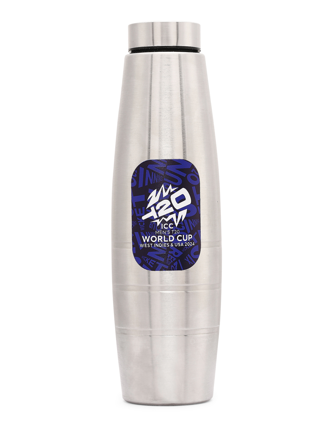 ICC T20 ICC Men's T20 WC-24 Navy Blue Printed Refrigerator Safe Single Walled Stainless Steel Water Bottle - 1 Ltr (1)
