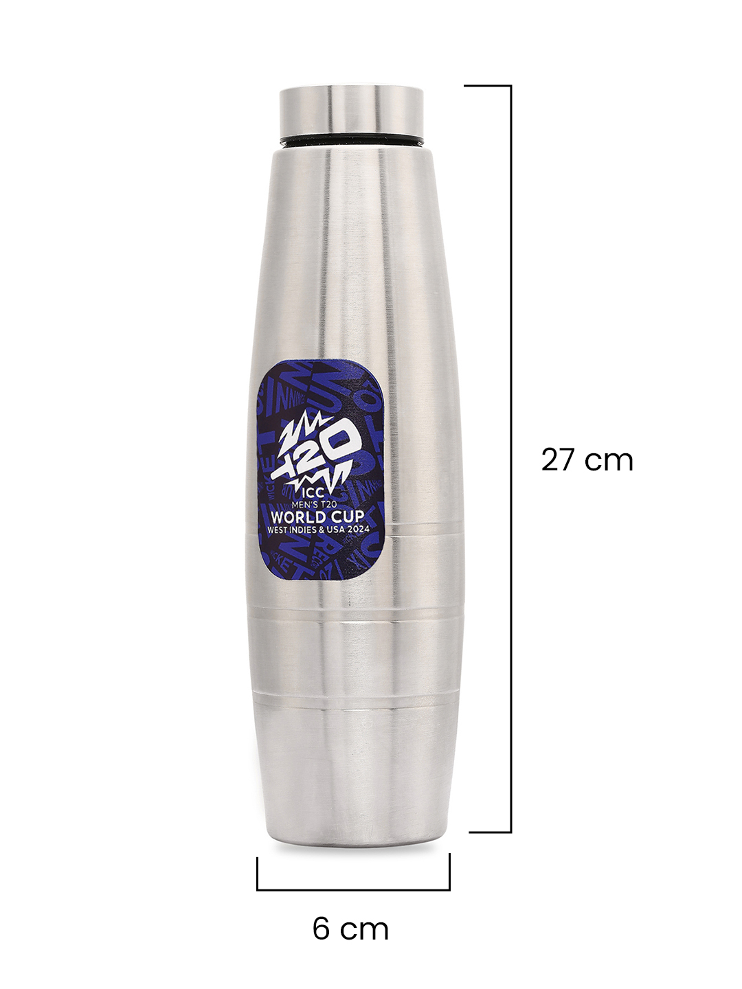 ICC T20 ICC Men's T20 WC-24 Navy Blue Printed Refrigerator Safe Single Walled Stainless Steel Water Bottle - 1 Ltr (5)