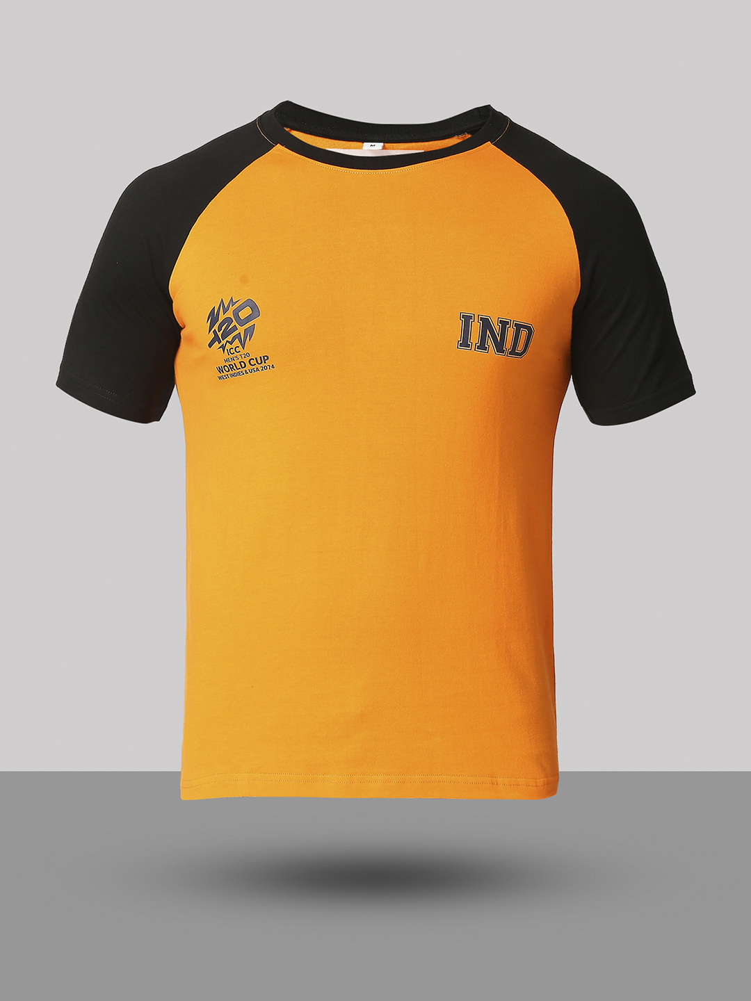 ICC T20 ICC Men's T20 WC-24 Orange and Black Half Sleeves Round Neck Cotton T-Shirt (8)