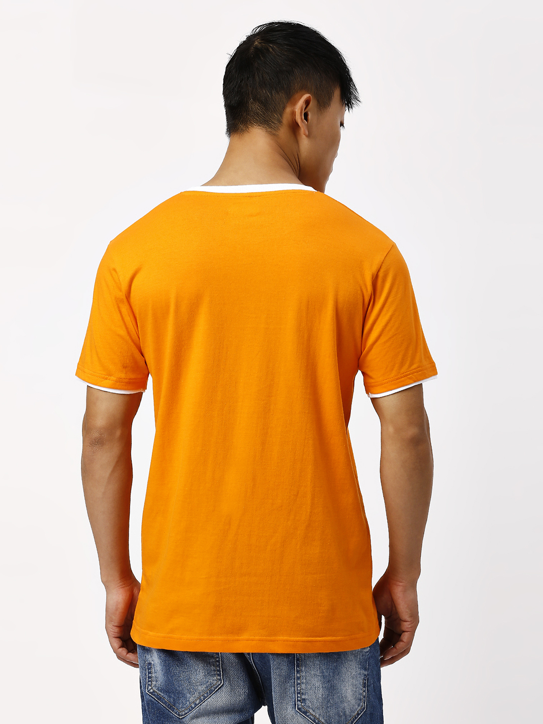 ICC T20 ICC Men's T20 WC-24 Orange Logo Printed Half Sleeves Round Neck ICC Core Cotton T-Shirt (4)