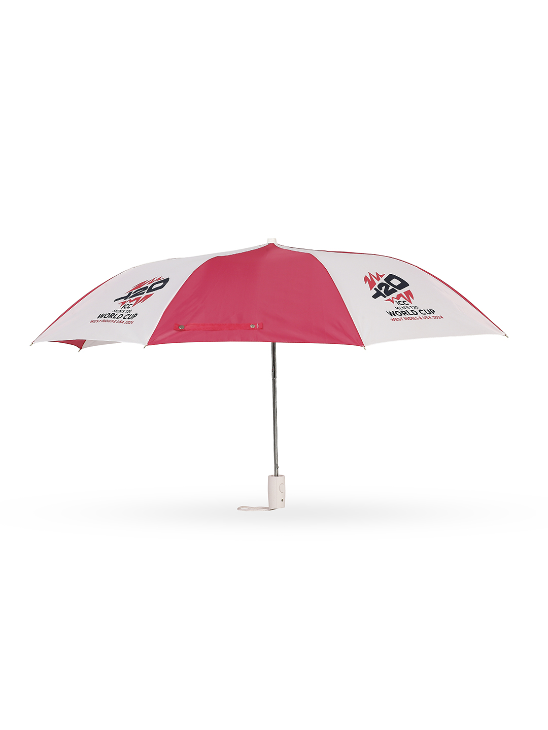 ICC T20 ICC Men's T20 WC-24 Pink and White Printed 2-Fold Automatic Umbrella - 24 inch (3)