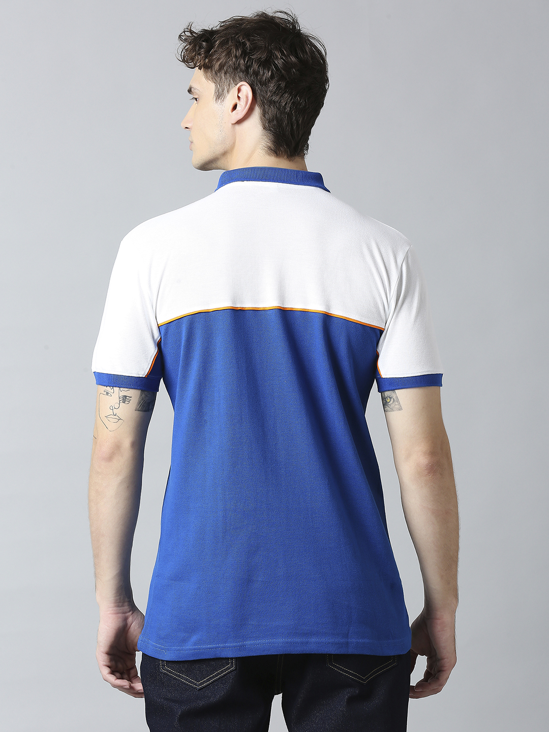 ICC T20 ICC Men's T20 WC-24 Royal Blue and White Half Sleeves Polo Collar Cotton T-Shirt (3)