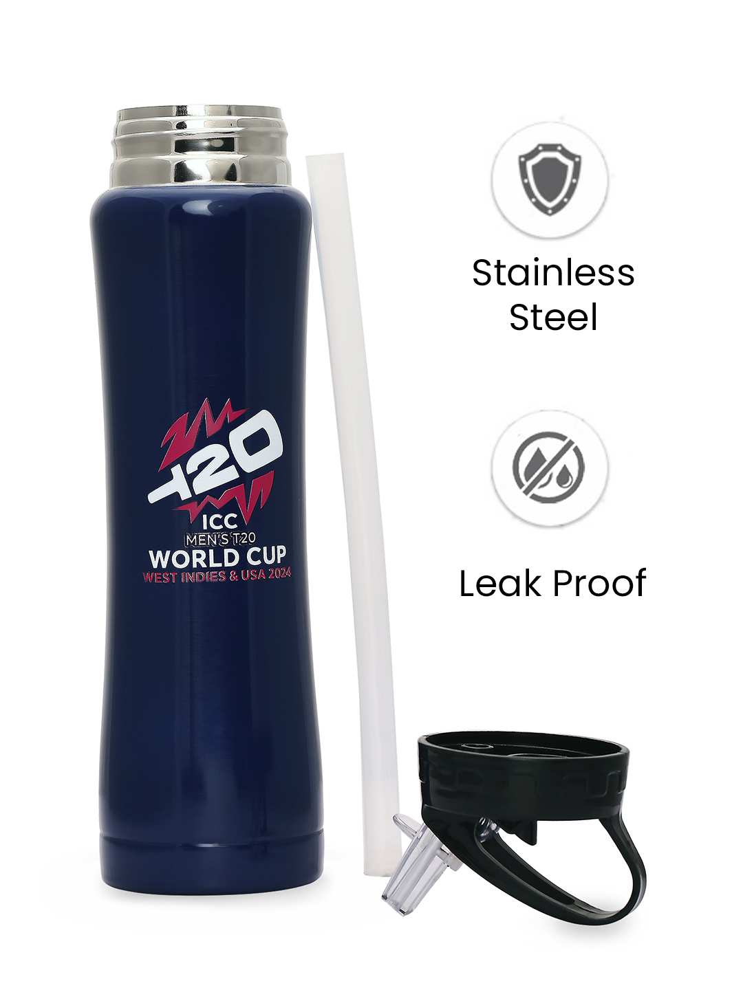 ICC T20 ICC Men's T20 WC-24 Single Walled Stainless Steel Sipper - 750 ML (3)