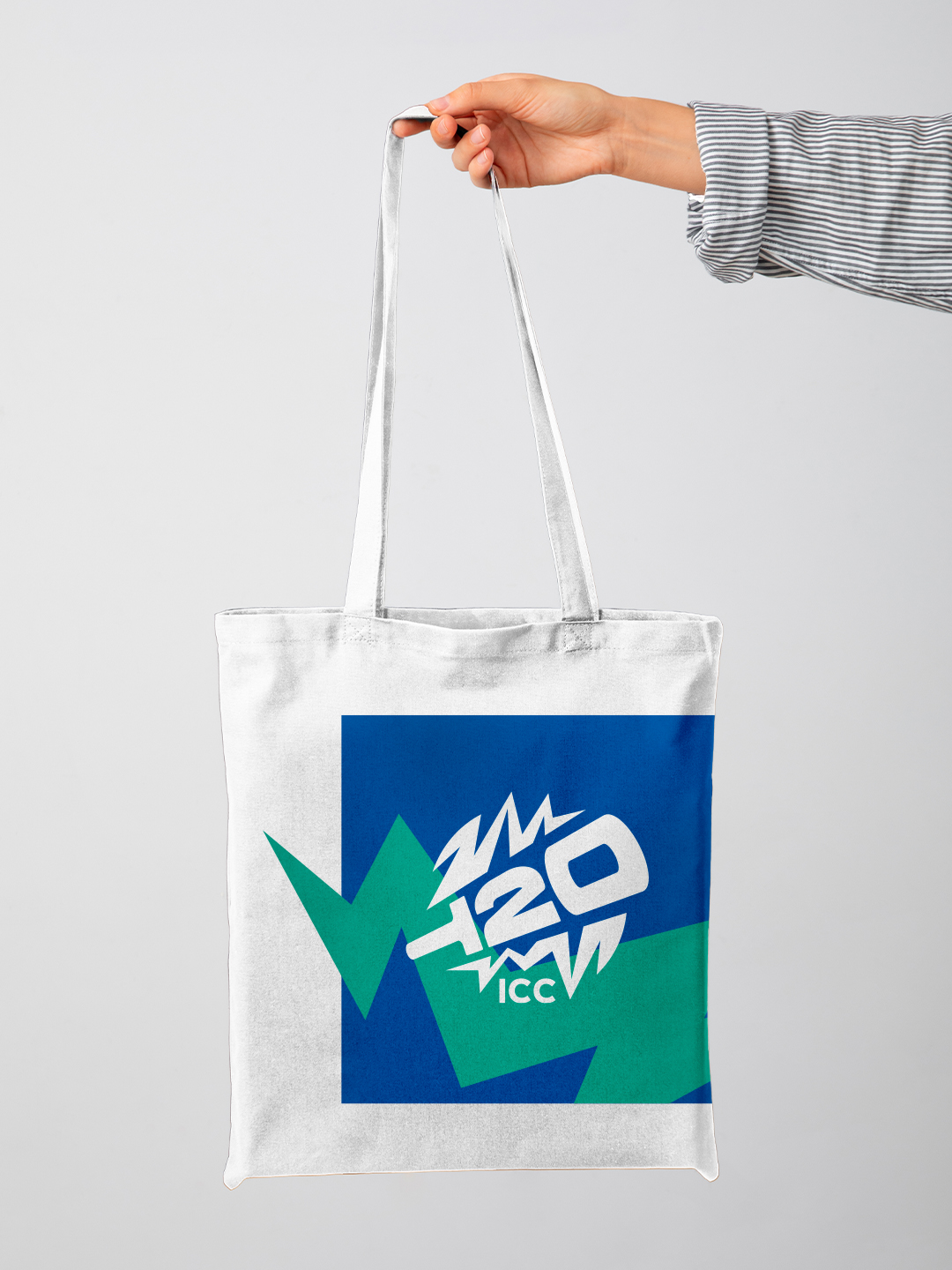 ICC T20 ICC Men's T20 WC-24 White and Blue Printed Canvas Tote Bag (4)