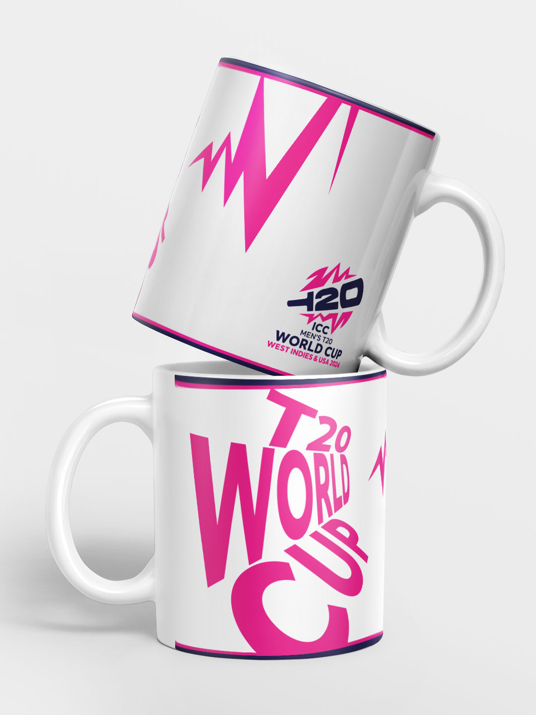 ICC T20 ICC Men's T20 WC-24 White and Pink Printed Ceramic Coffee Mug (1)