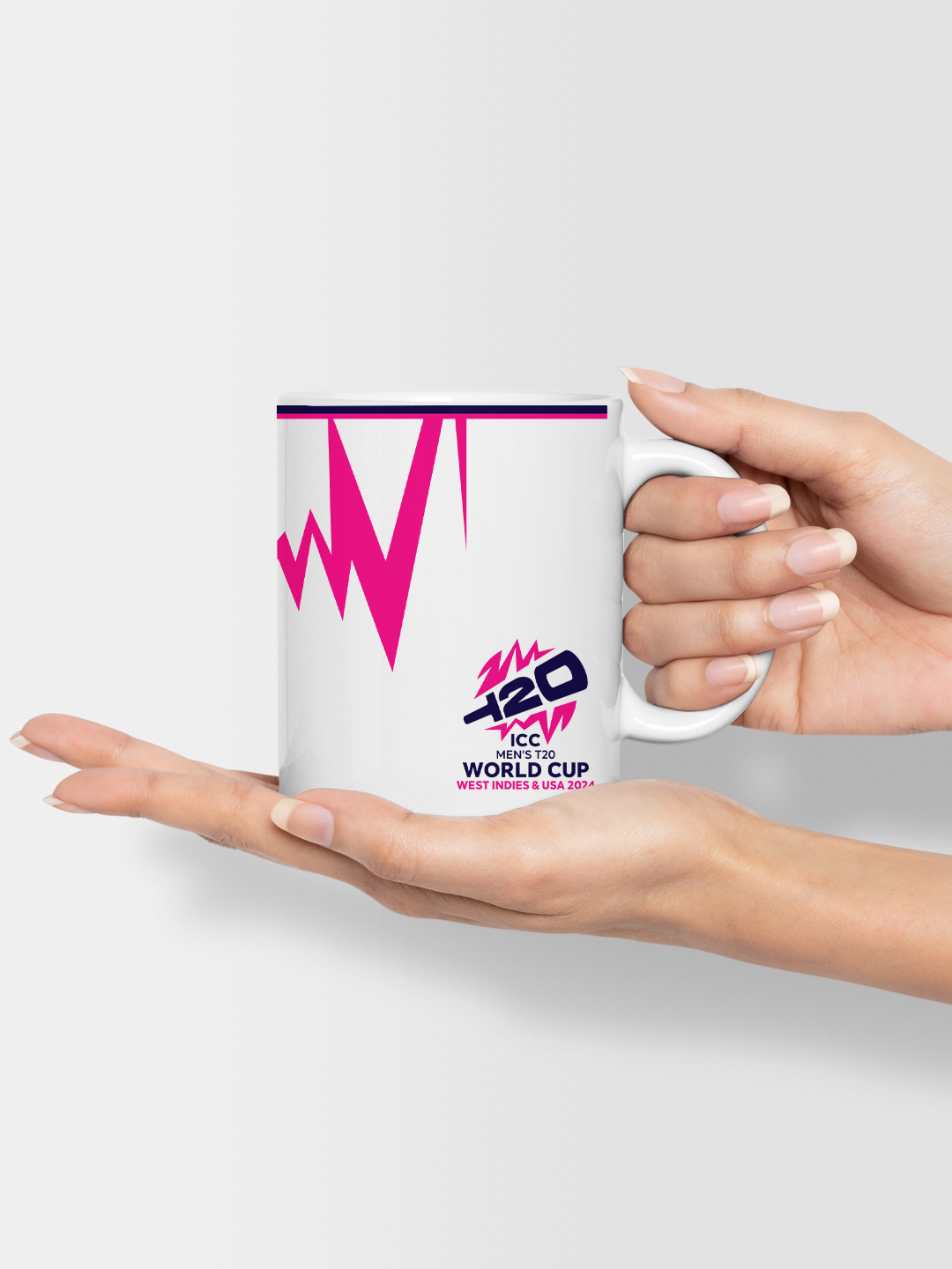 ICC T20 ICC Men's T20 WC-24 White and Pink Printed Ceramic Coffee Mug (2)