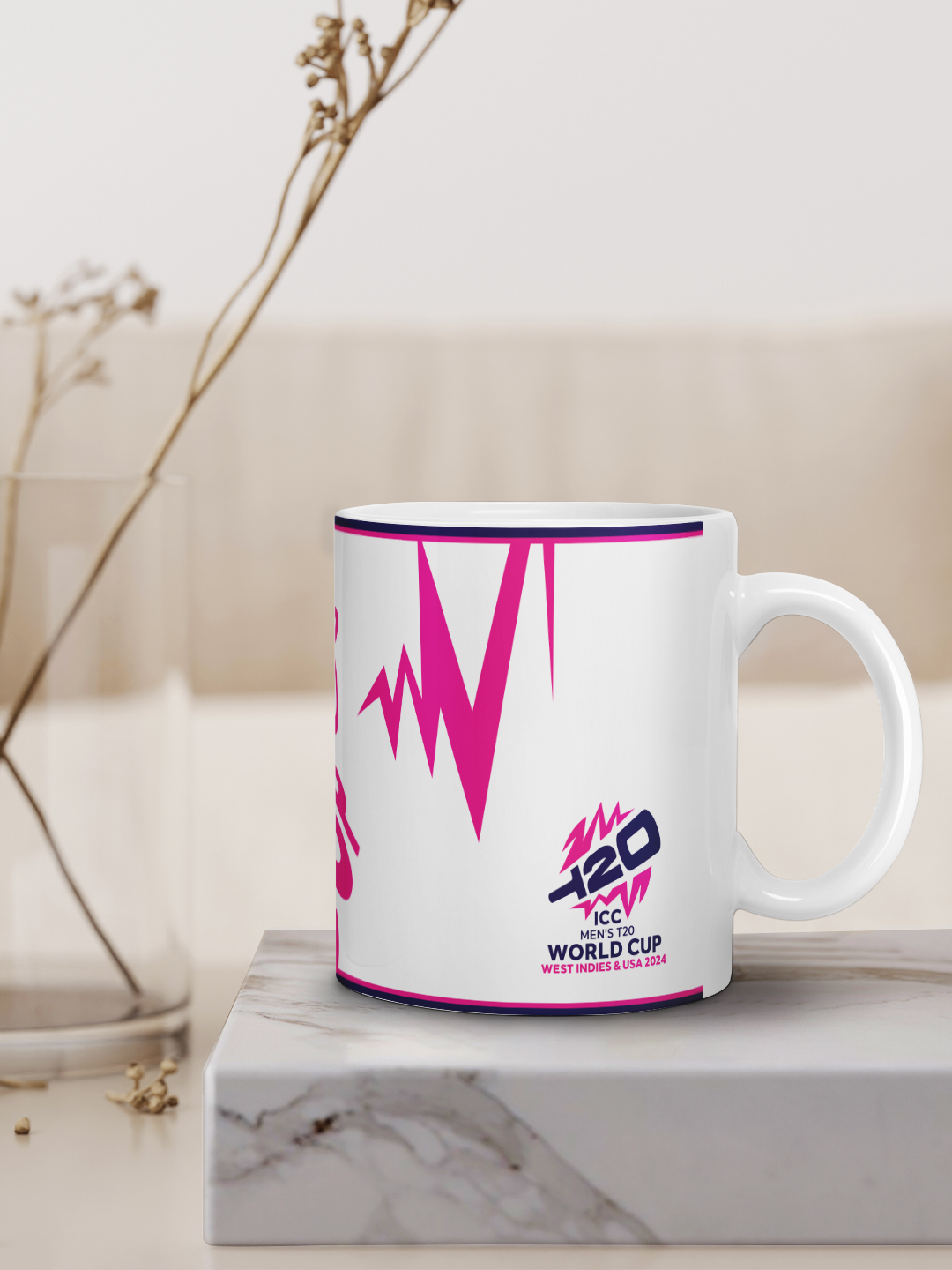 ICC T20 ICC Men's T20 WC-24 White and Pink Printed Ceramic Coffee Mug (7)