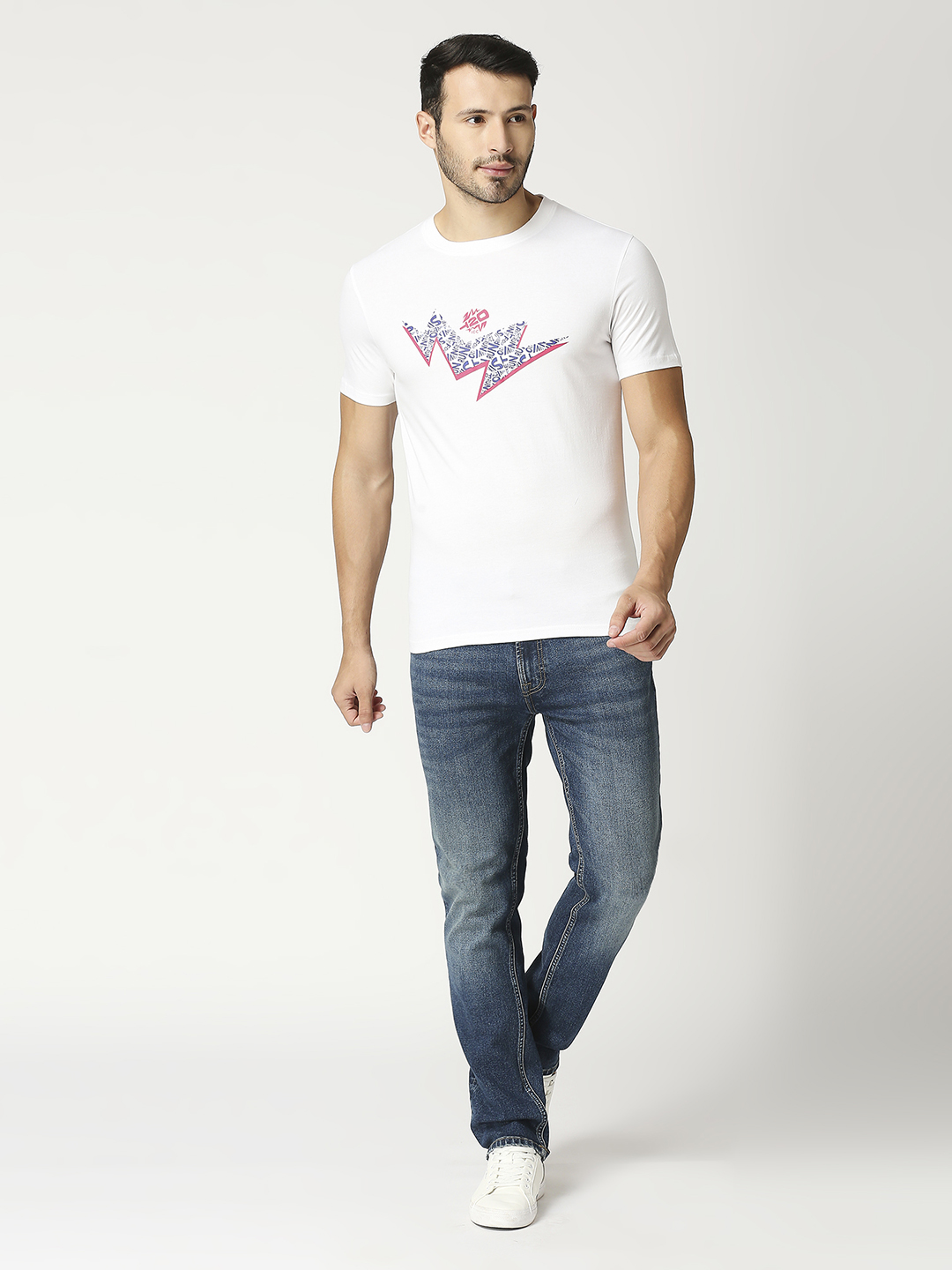 ICC T20 ICC Men's T20 WC-24 White Graphic Printed Half Sleeves Cotton Round Neck T-Shirt (6)