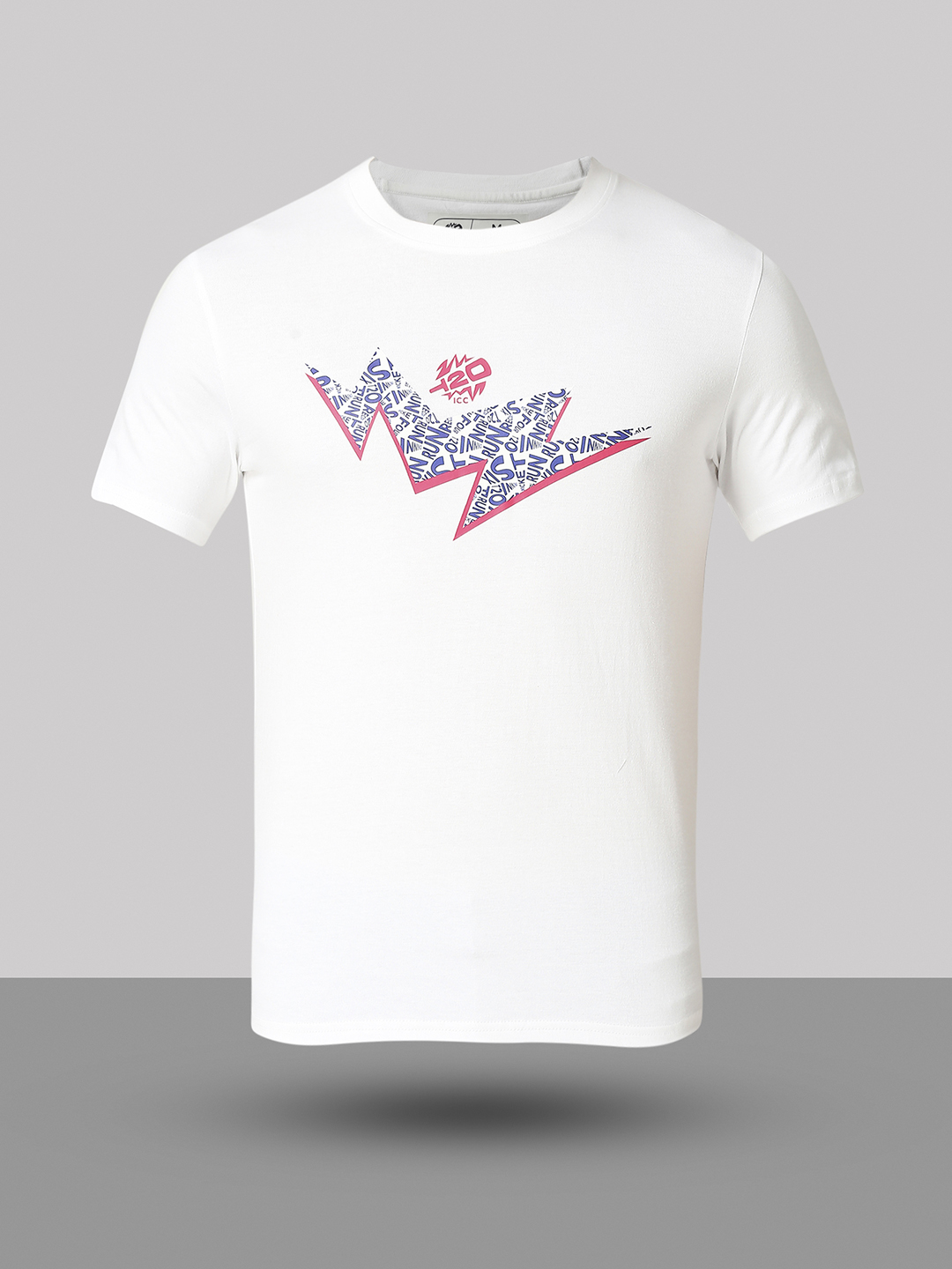 ICC T20 ICC Men's T20 WC-24 White Graphic Printed Half Sleeves Cotton Round Neck T-Shirt (8)