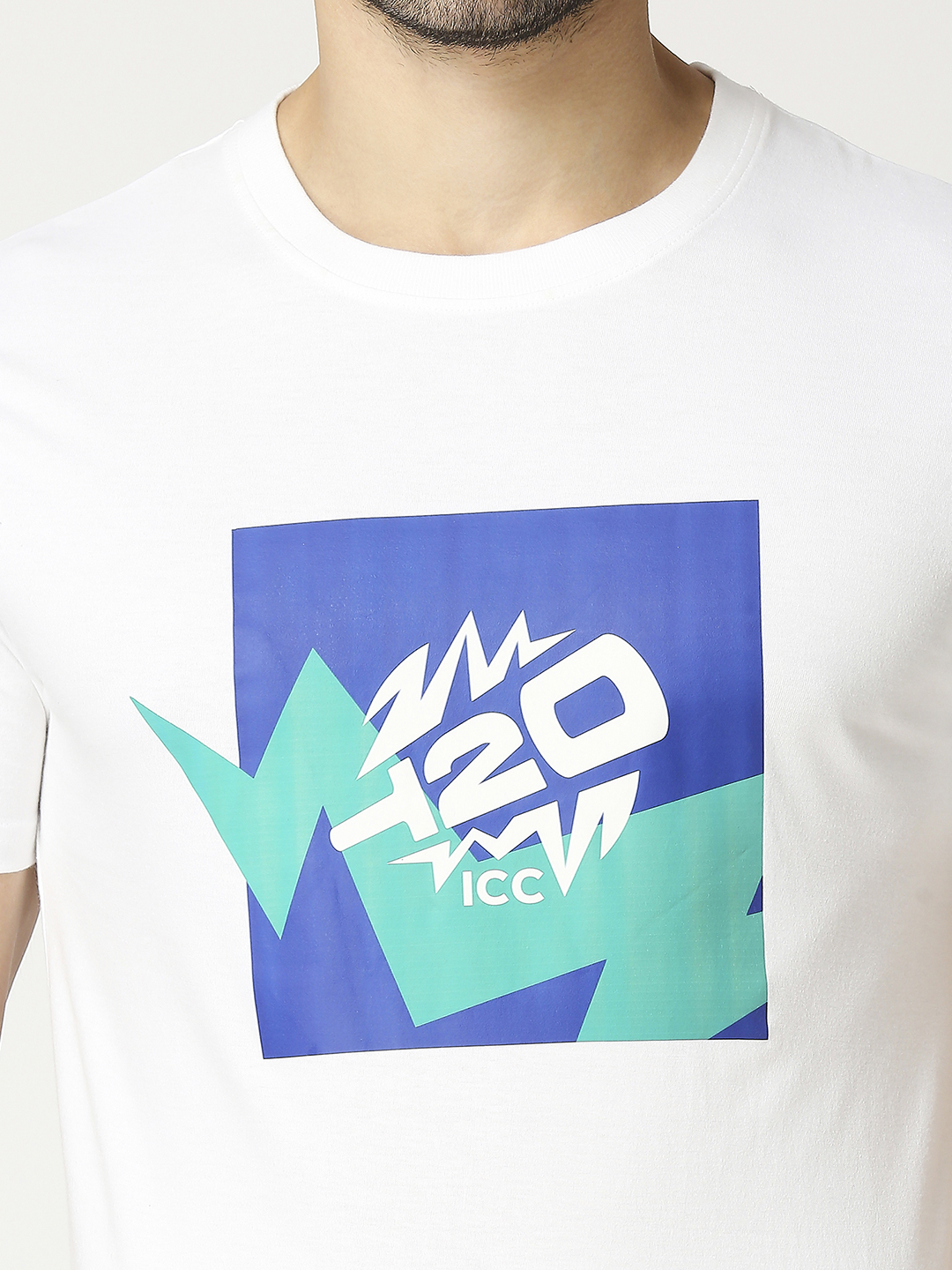 ICC T20 ICC Men's T20 WC-24 White Graphic Printed Half Sleeves Cotton Round Neck T-Shirt (9)