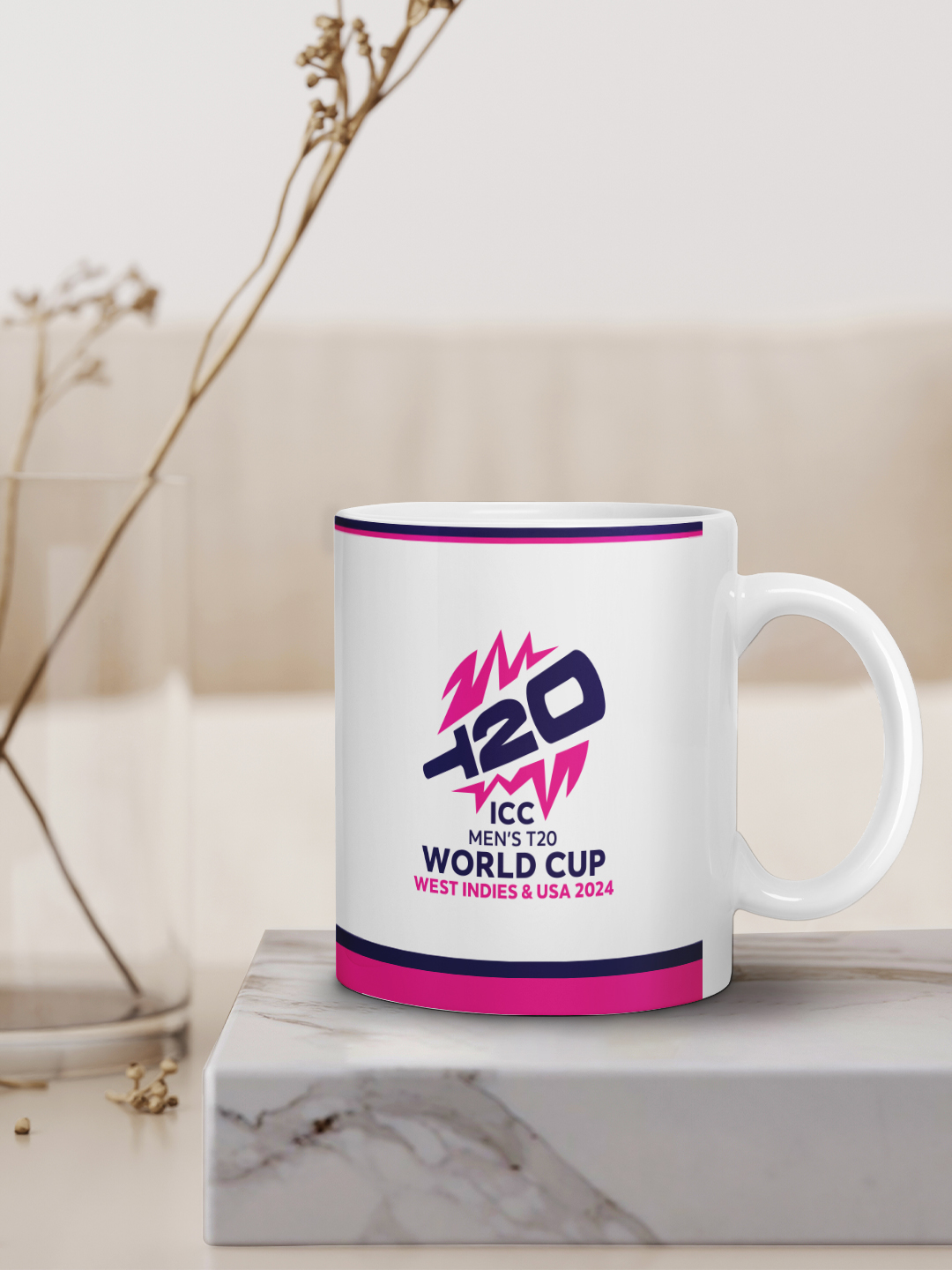 ICC T20 ICC Men's T20 WC-24 White Printed Ceramic Glossy Mug 325 ml - (Pack of 1) (6)