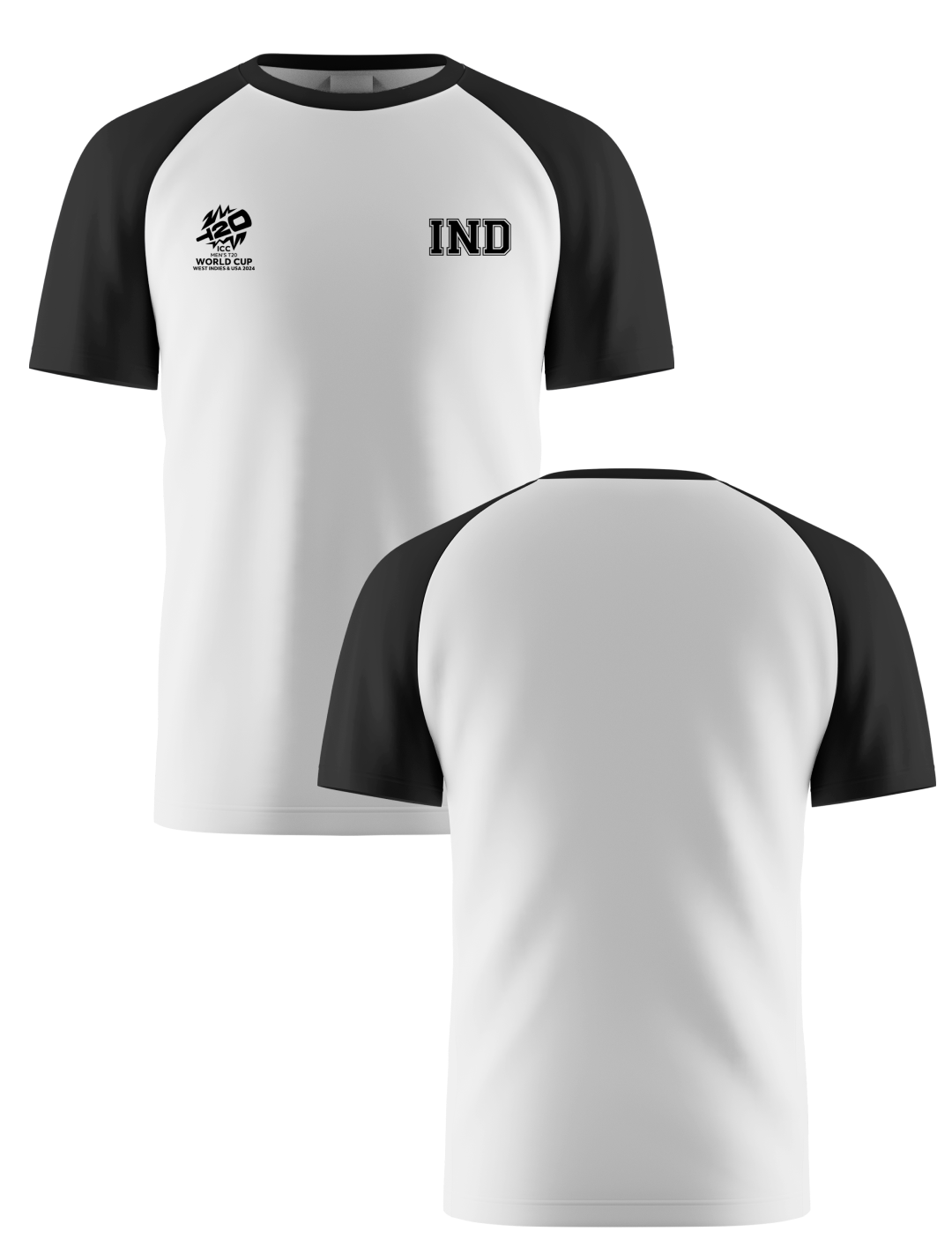 ICC T20 Men White Logo Printed Half Sleeves Round Neck Cotton T-Shirt - Customised (3)
