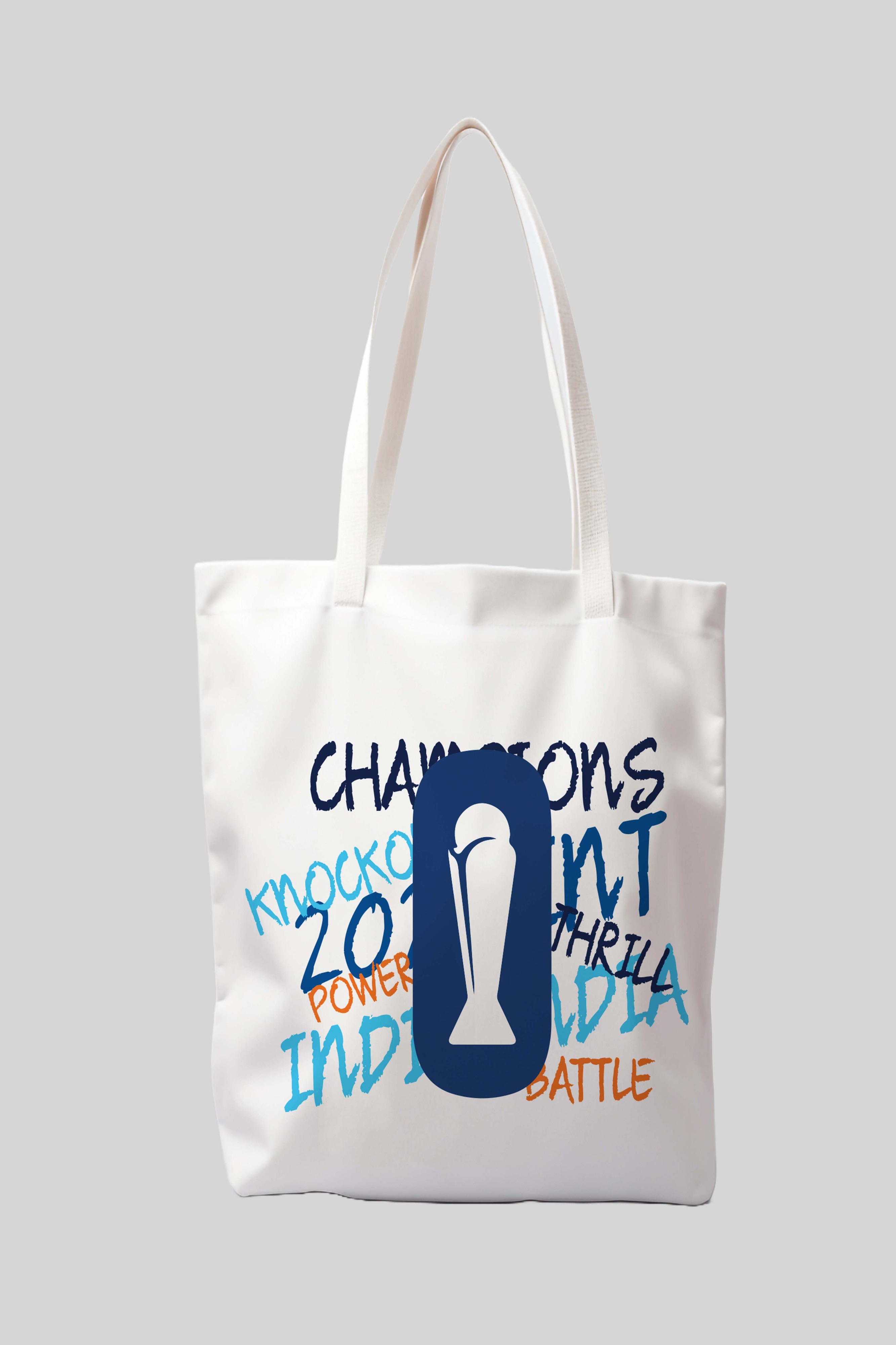 ICC Champion-2025 ICC Champions Trophy 2025 - Printed Canvas Casual Tote Bag, Stylish Handbag For Men and Women - Pack o (2)
