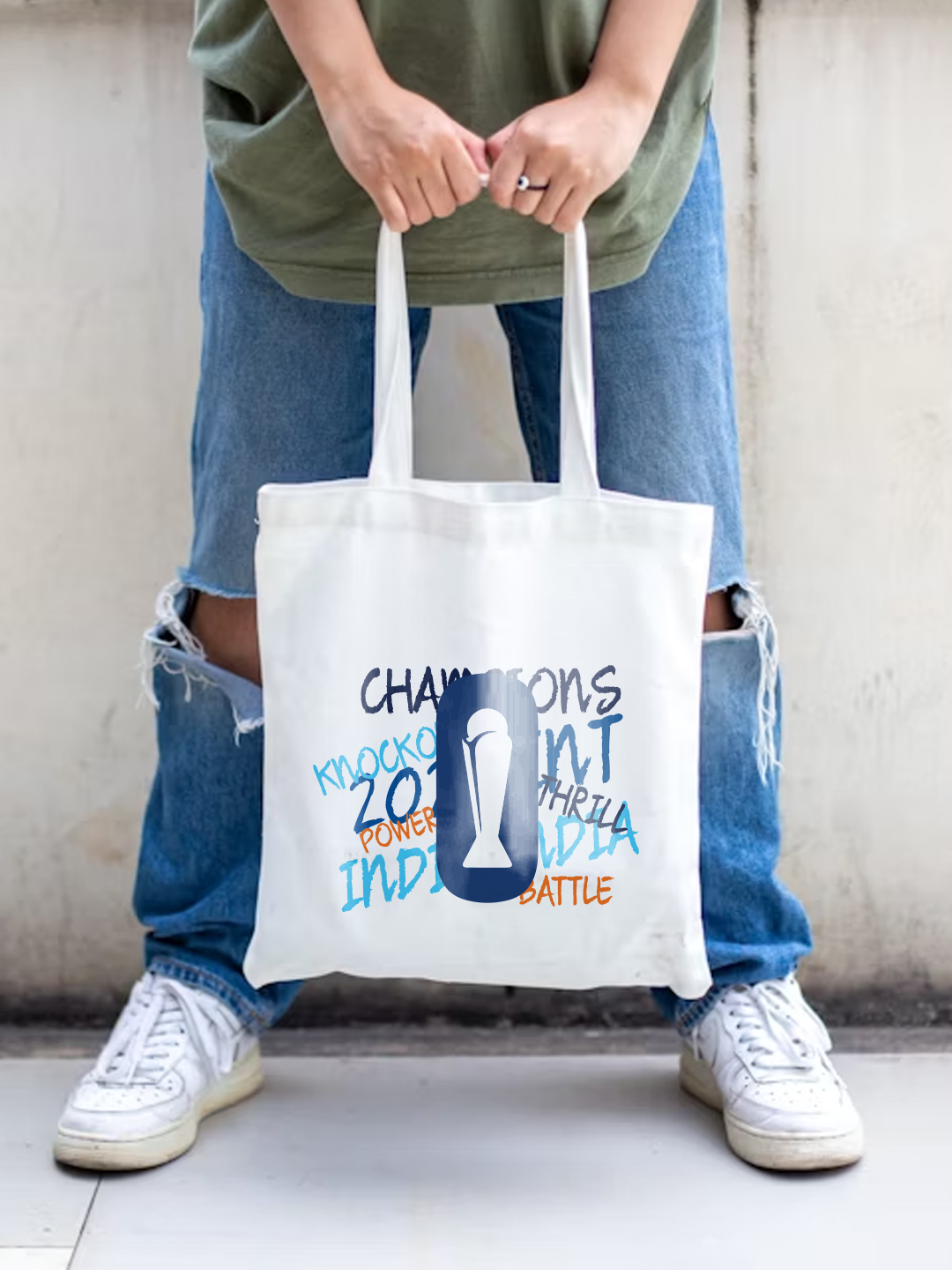 ICC Champion-2025 ICC Champions Trophy 2025 - Printed Canvas Casual Tote Bag, Stylish Handbag For Men and Women - Pack o (3)