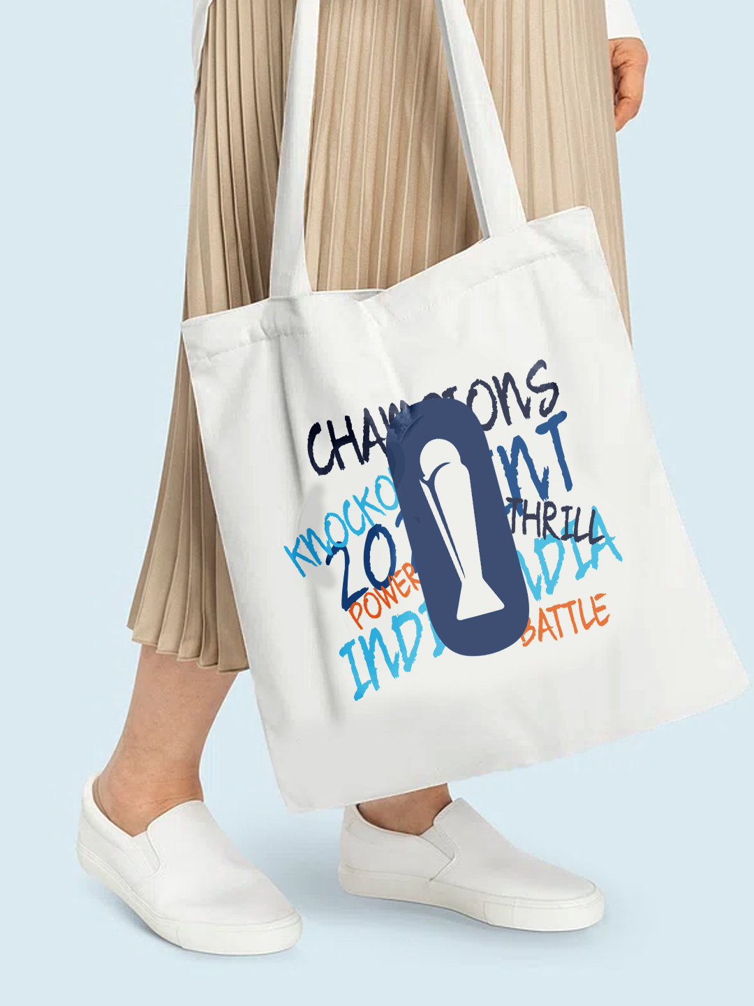 ICC Champion-2025 ICC Champions Trophy 2025 - Printed Canvas Casual Tote Bag, Stylish Handbag For Men and Women - Pack o (4)