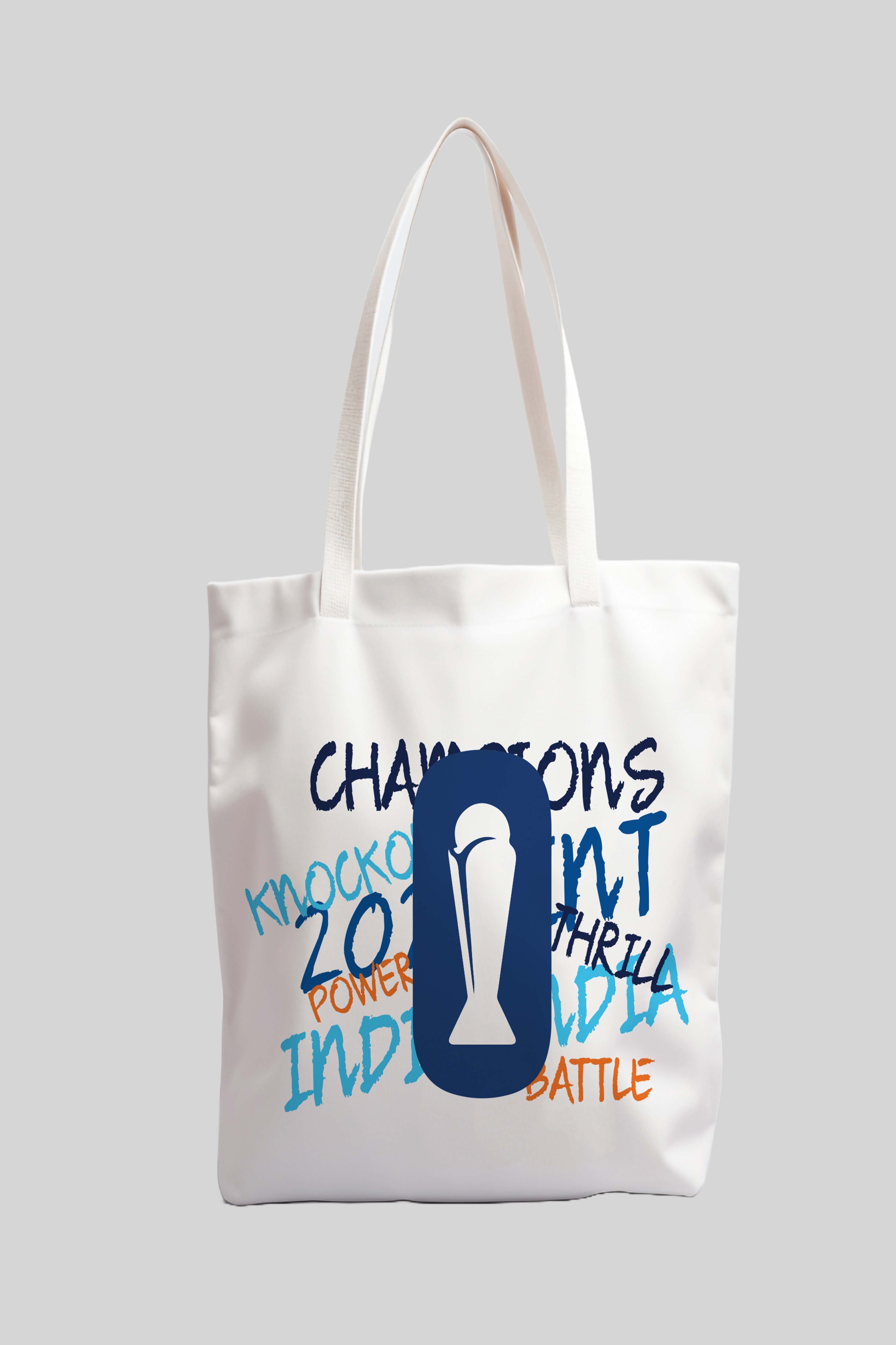 ICC Champion-2025 ICC Champions Trophy 2025 - Printed Canvas Casual Tote Bag, Stylish Handbag For Men and Women - Pack o (1)