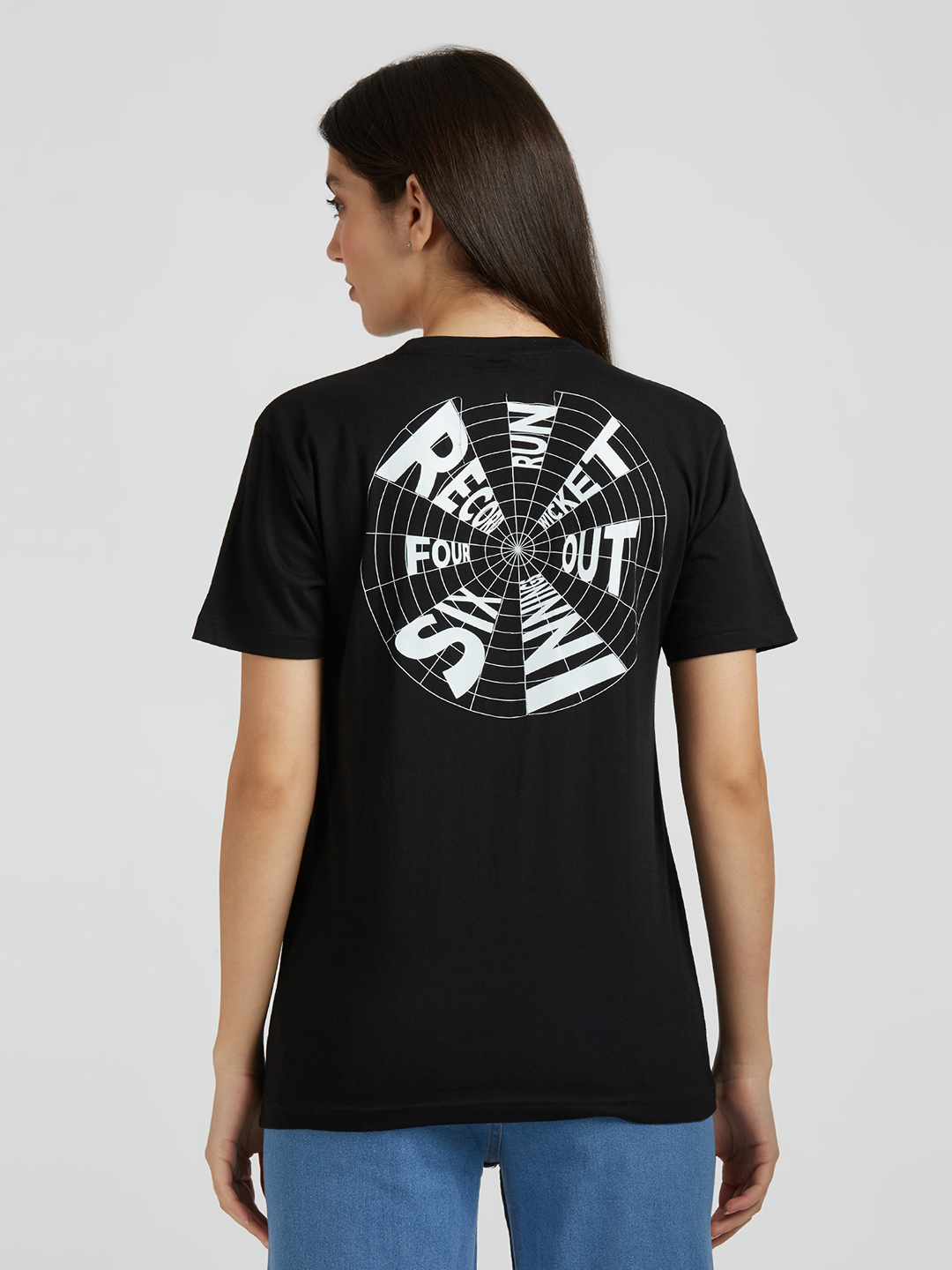 ICC WWC T20 ICC Women's T20 WC-24 Black Graphic Printed Cotton T-Shirt (6)