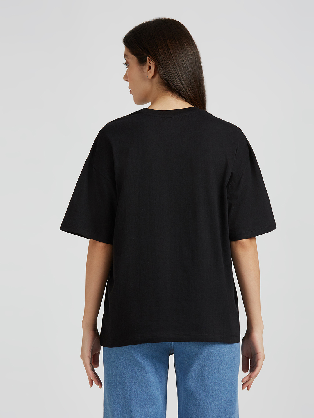 ICC WWC T20 ICC Women's T20 WC-24 Black Graphic Printed Oversized T-Shirt (5)