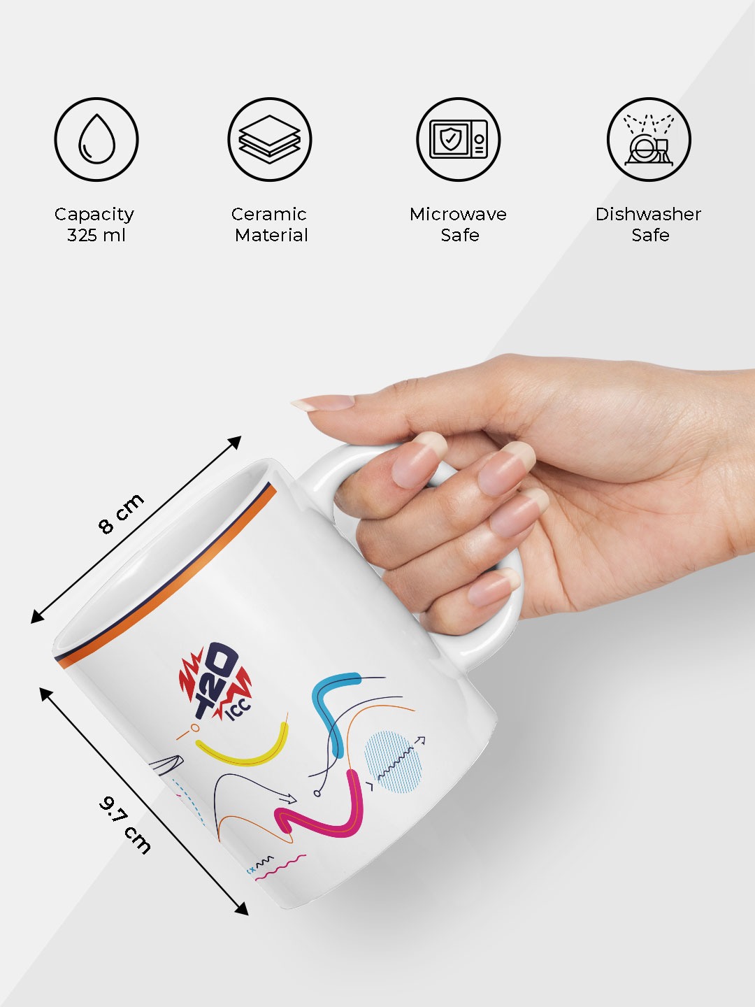 ICC WWC T20 ICC Women's T20 WC-24 Ceramic Coffee Mug 325 ML-Pack of 1 (5)