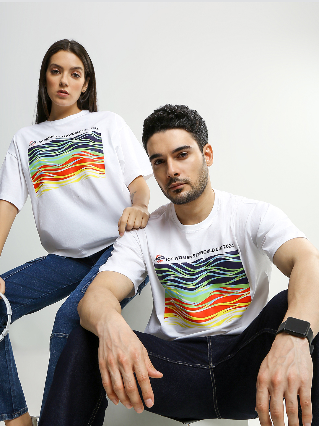 ICC WWC T20 ICC Women's T20 WC-24 ICC Women's Trophy Tour Oversized Cotton T-Shirt (10)