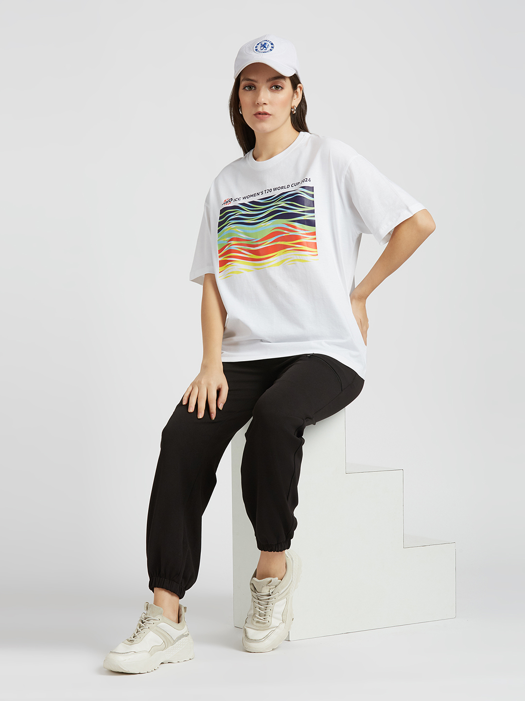 ICC WWC T20 ICC Women's T20 WC-24 ICC Women's Trophy Tour Oversized Cotton T-Shirt (6)