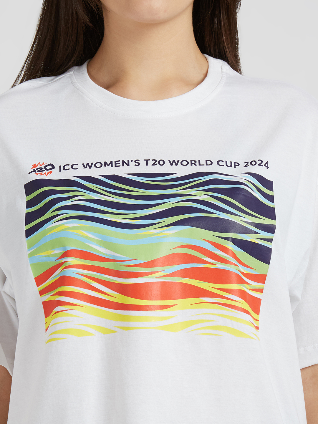 ICC WWC T20 ICC Women's T20 WC-24 ICC Women's Trophy Tour Oversized Cotton T-Shirt (9)