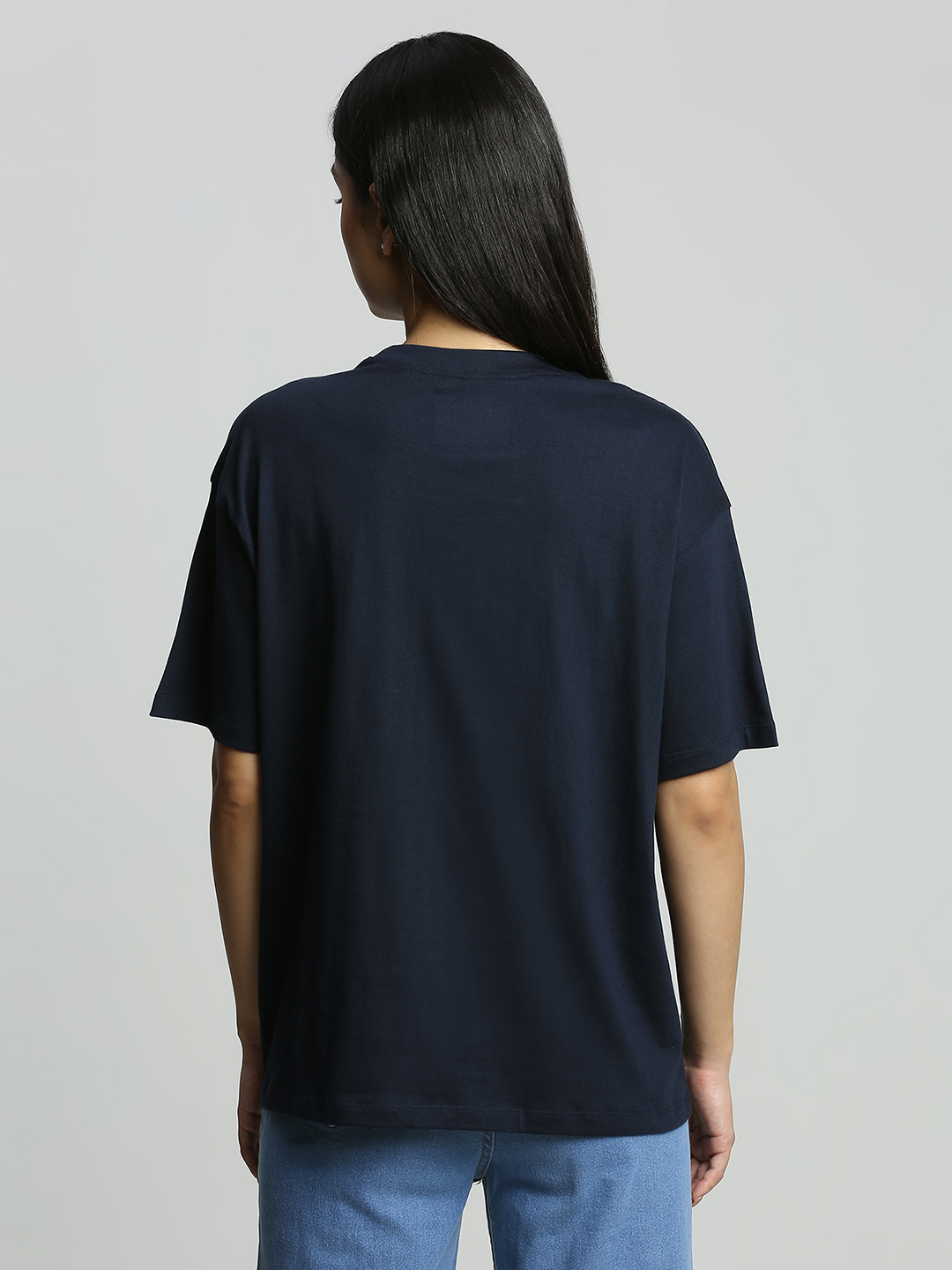 ICC WWC T20 ICC Women's T20 WC-24 Navy Blue Graphic Printed Oversized T-Shirt (4)