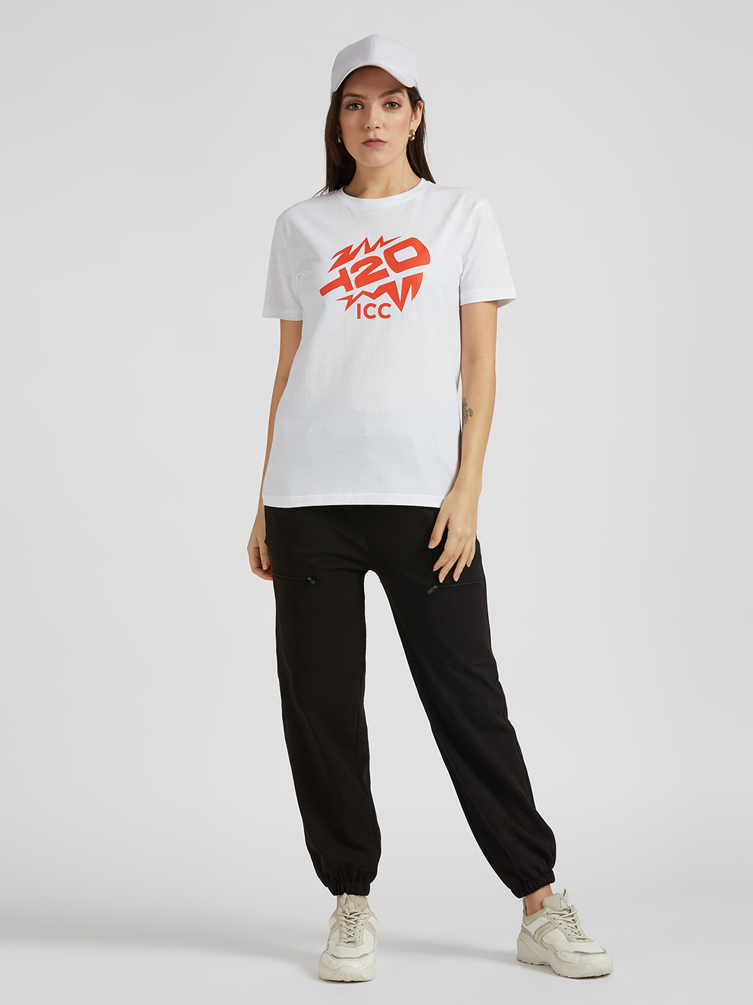 ICC WWC T20 ICC Women's T20 WC-24 White Graphic Printed Cotton T-Shirt (6)