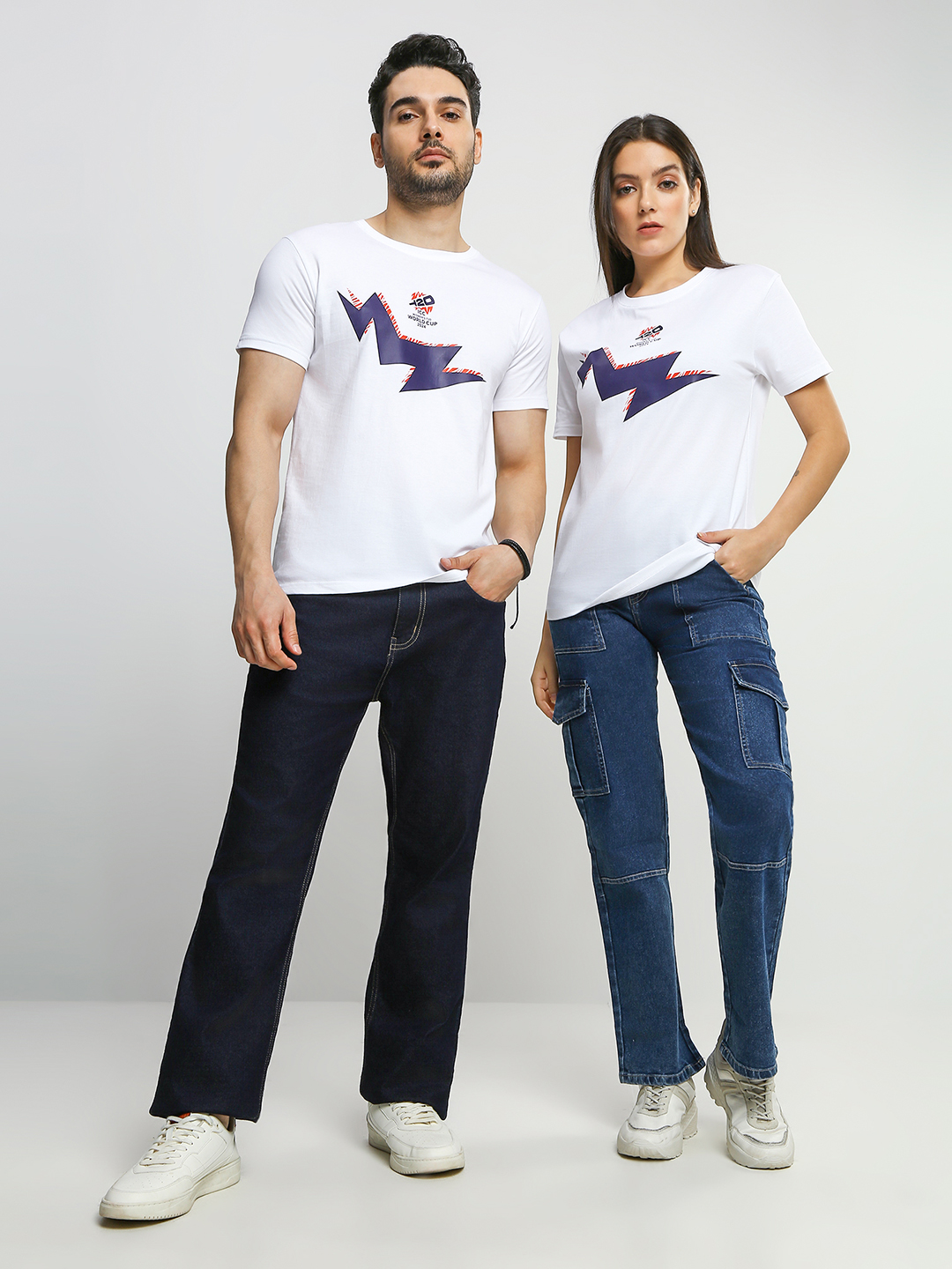 ICC Women's T20 WC-24 White Graphic Printed Cotton T-Shirt