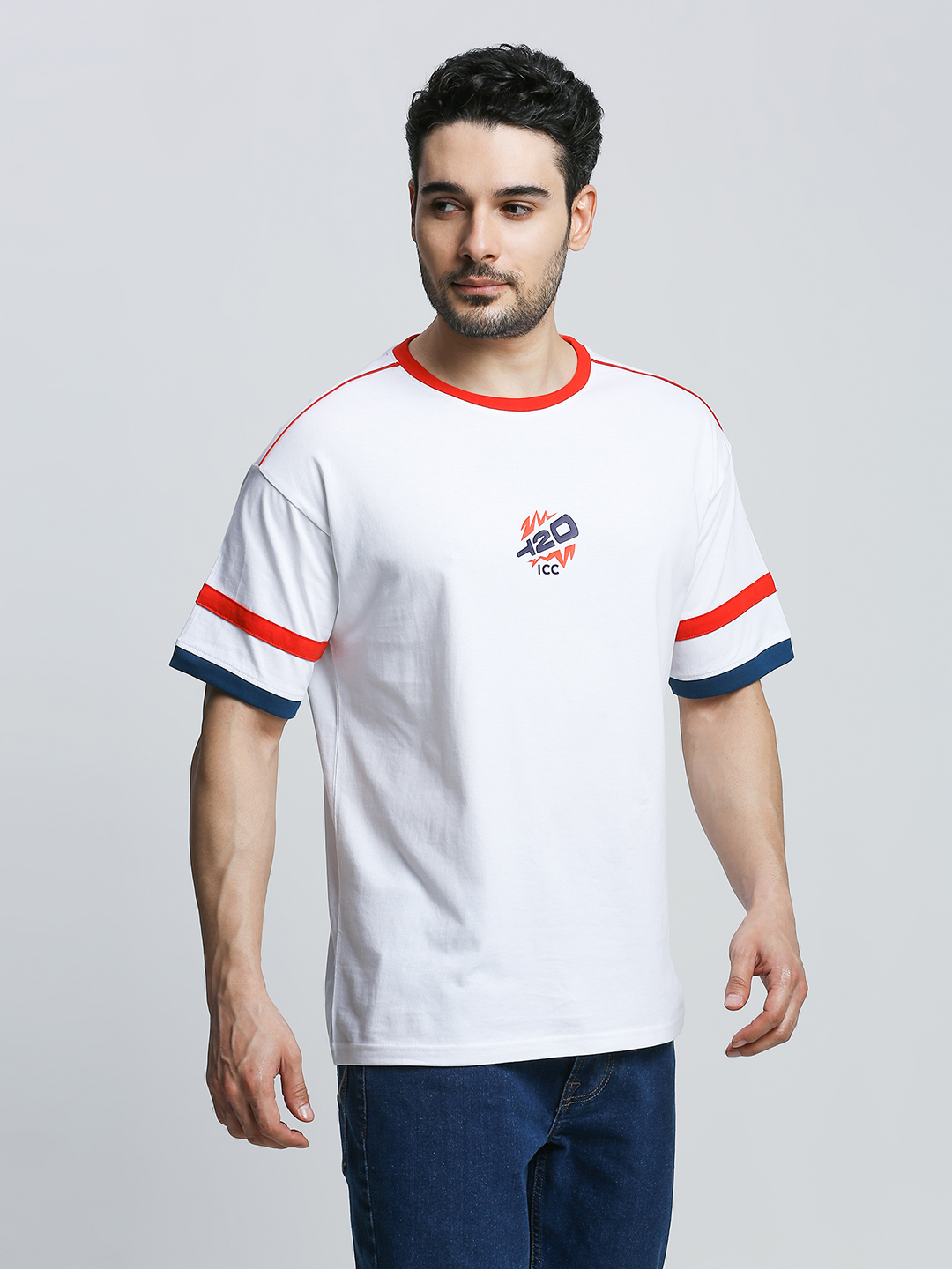 ICC WWC T20 ICC Women's T20 WC-24 White Solid Oversized T-Shirt (4)