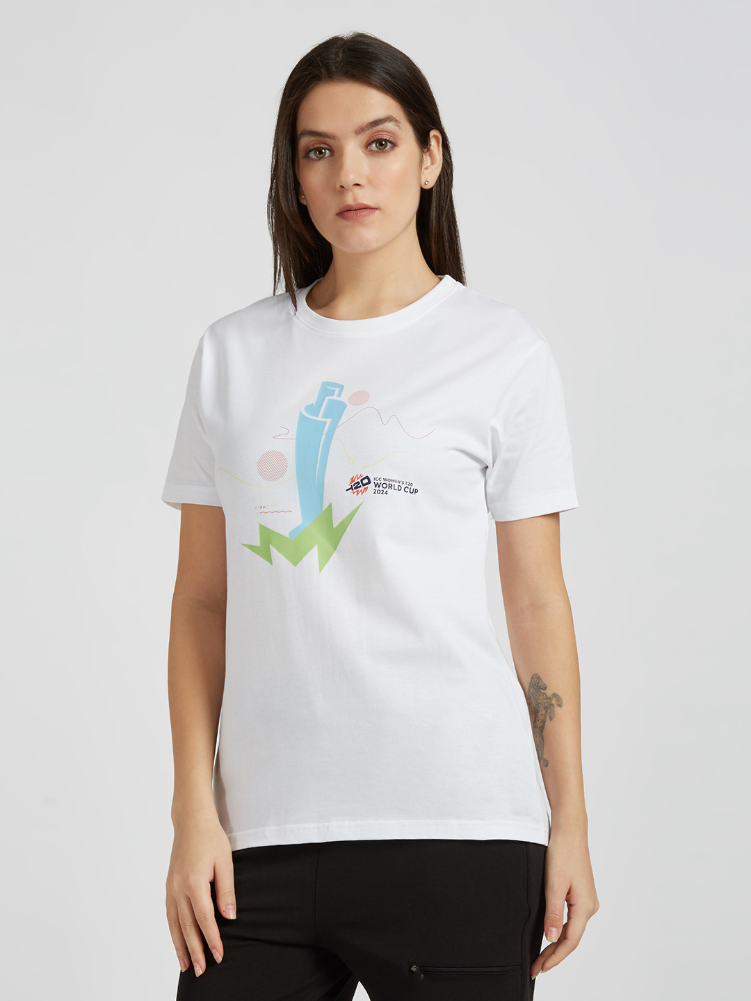 ICC WWC T20 ICC Women's T20 WC-24 White World Cup Printed Cotton T-Shirt (3)