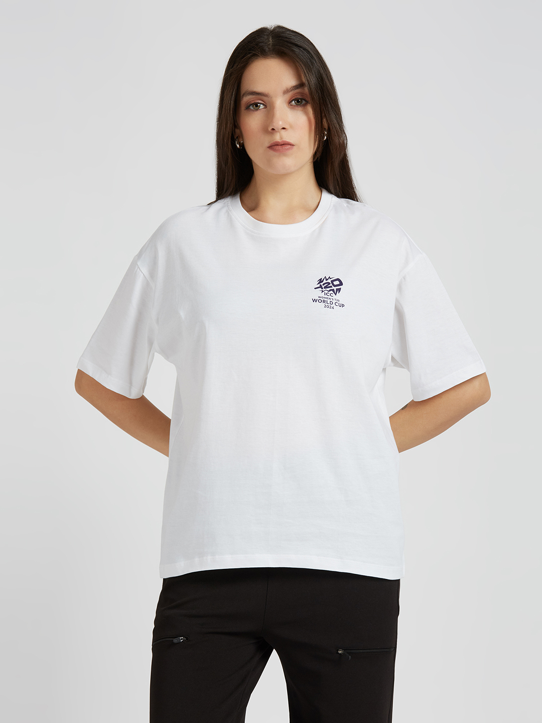 ICC WWC T20 ICC Women's T20 WC-24 Women's World Cup Printed Oversized T-Shirt (2)