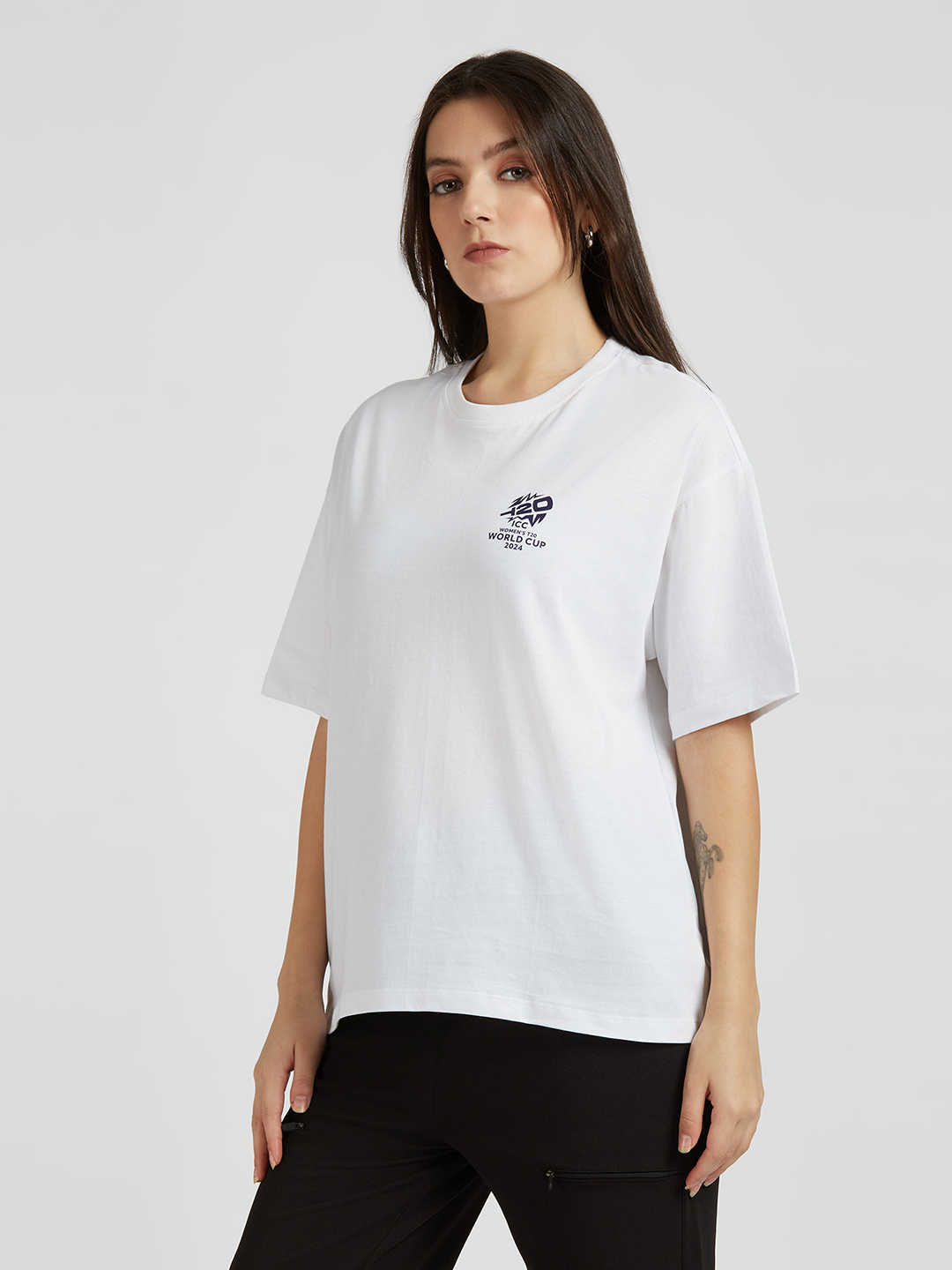 ICC WWC T20 ICC Women's T20 WC-24 Women's World Cup Printed Oversized T-Shirt (3)