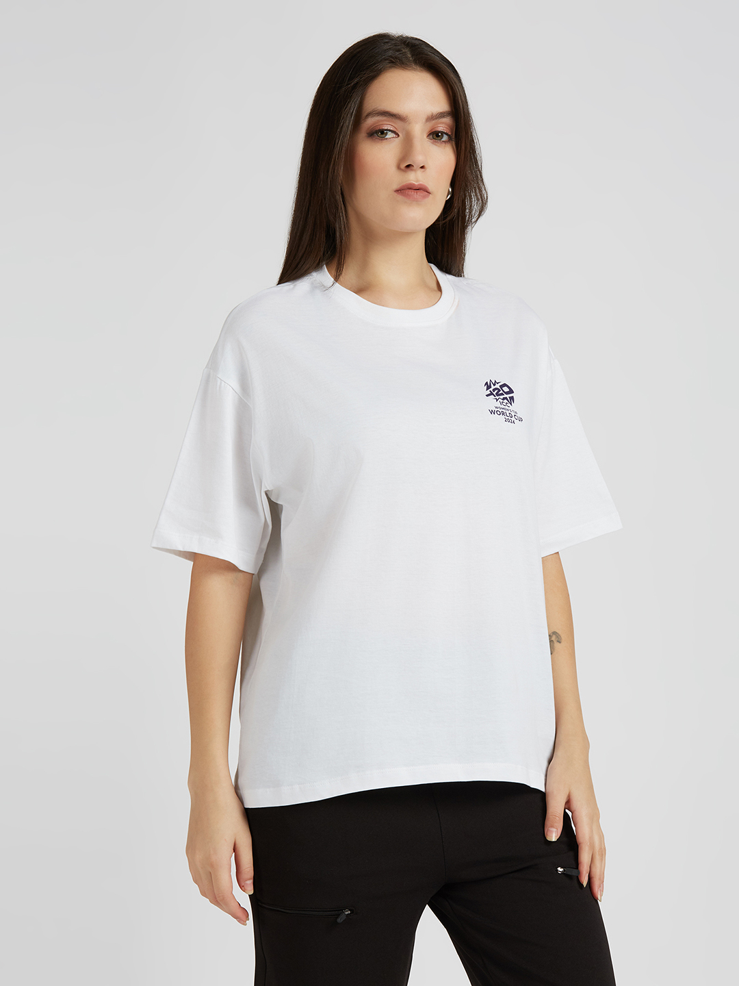 ICC WWC T20 ICC Women's T20 WC-24 Women's World Cup Printed Oversized T-Shirt (4)