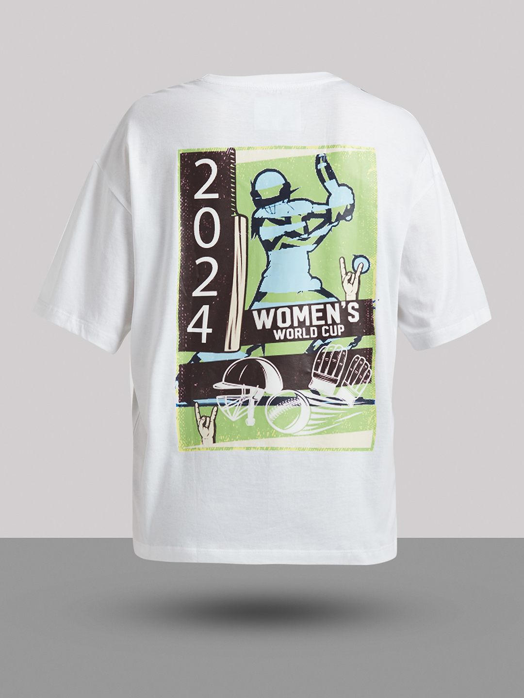 ICC WWC T20 ICC Women's T20 WC-24 Women's World Cup Printed Oversized T-Shirt (8)