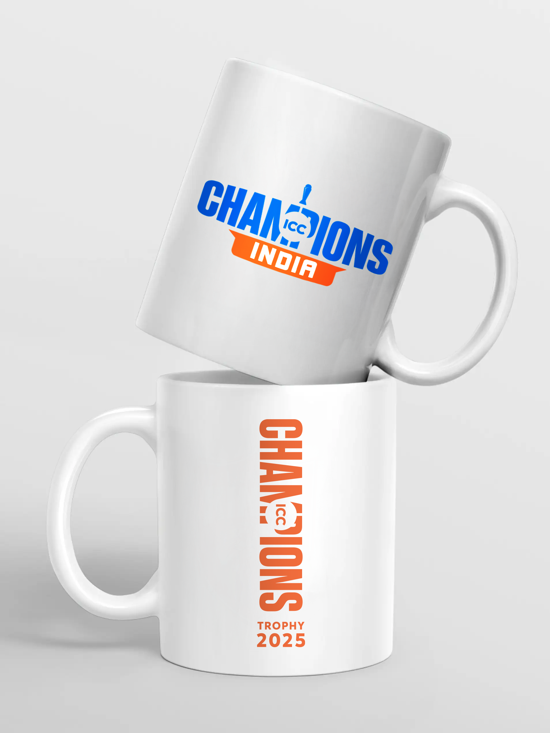 ICC Champions 2025 - India India Champions Ceramic Tea and Coffee Mug - ICC Champions Trophy 2025 (325 ml, White) - Pack (1)