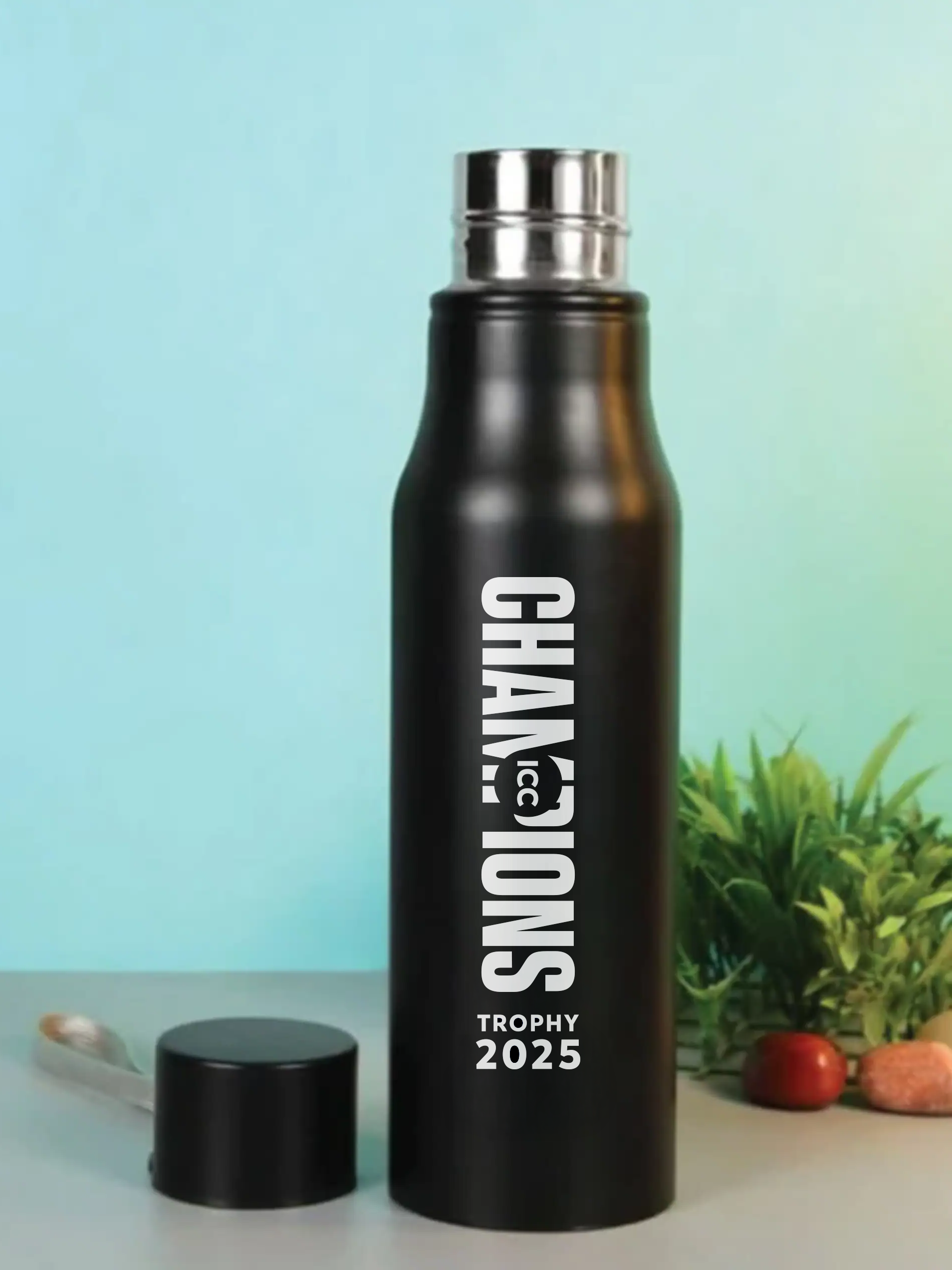 ICC Champions 2025 - India India Champions Stainless Steel Bottle - ICC Champions Trophy 2025 (750 ml, Black) (2)
